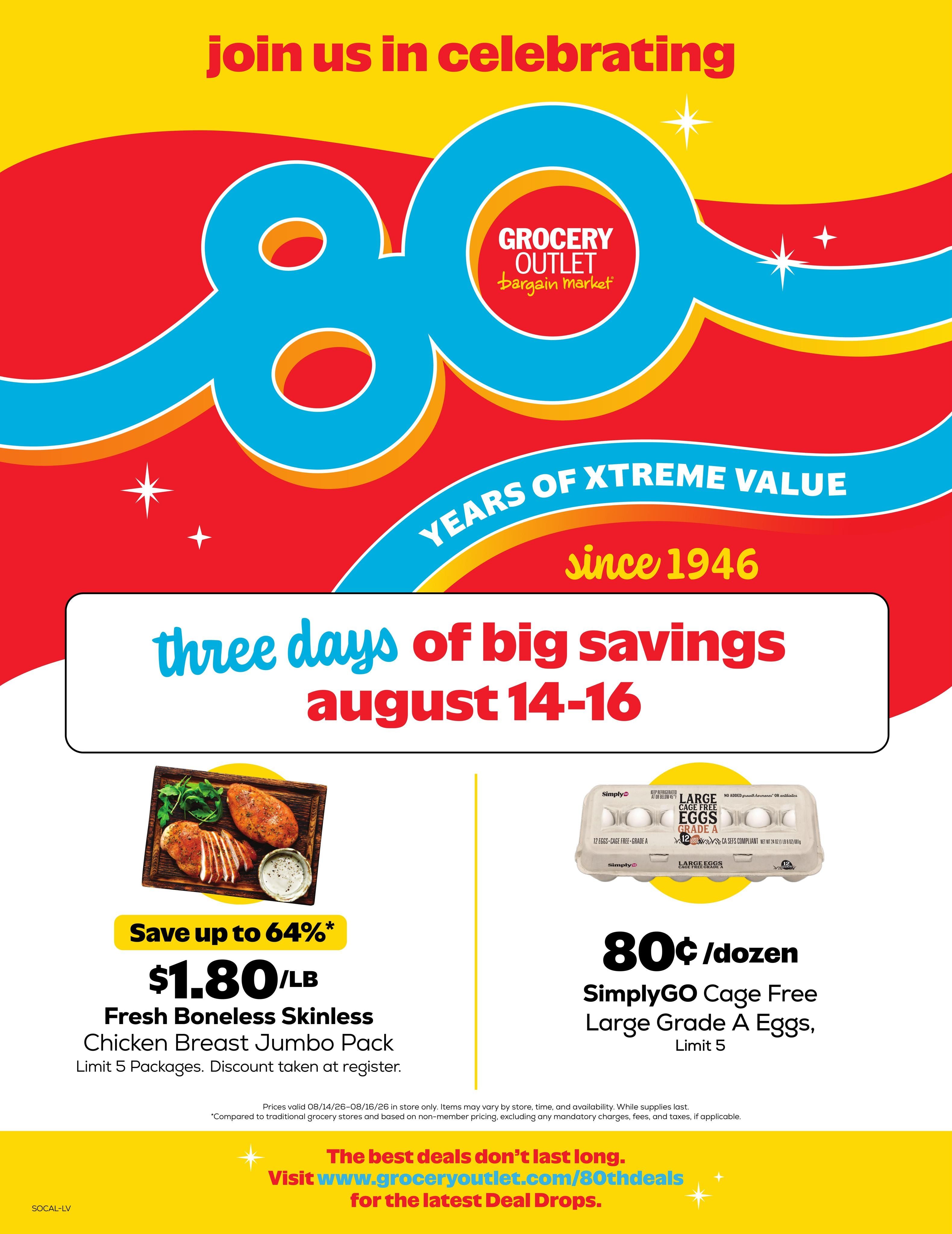 Grocery Outlet (Arcadia Area, CA) Weekly Ad August 12 - 18, 2026