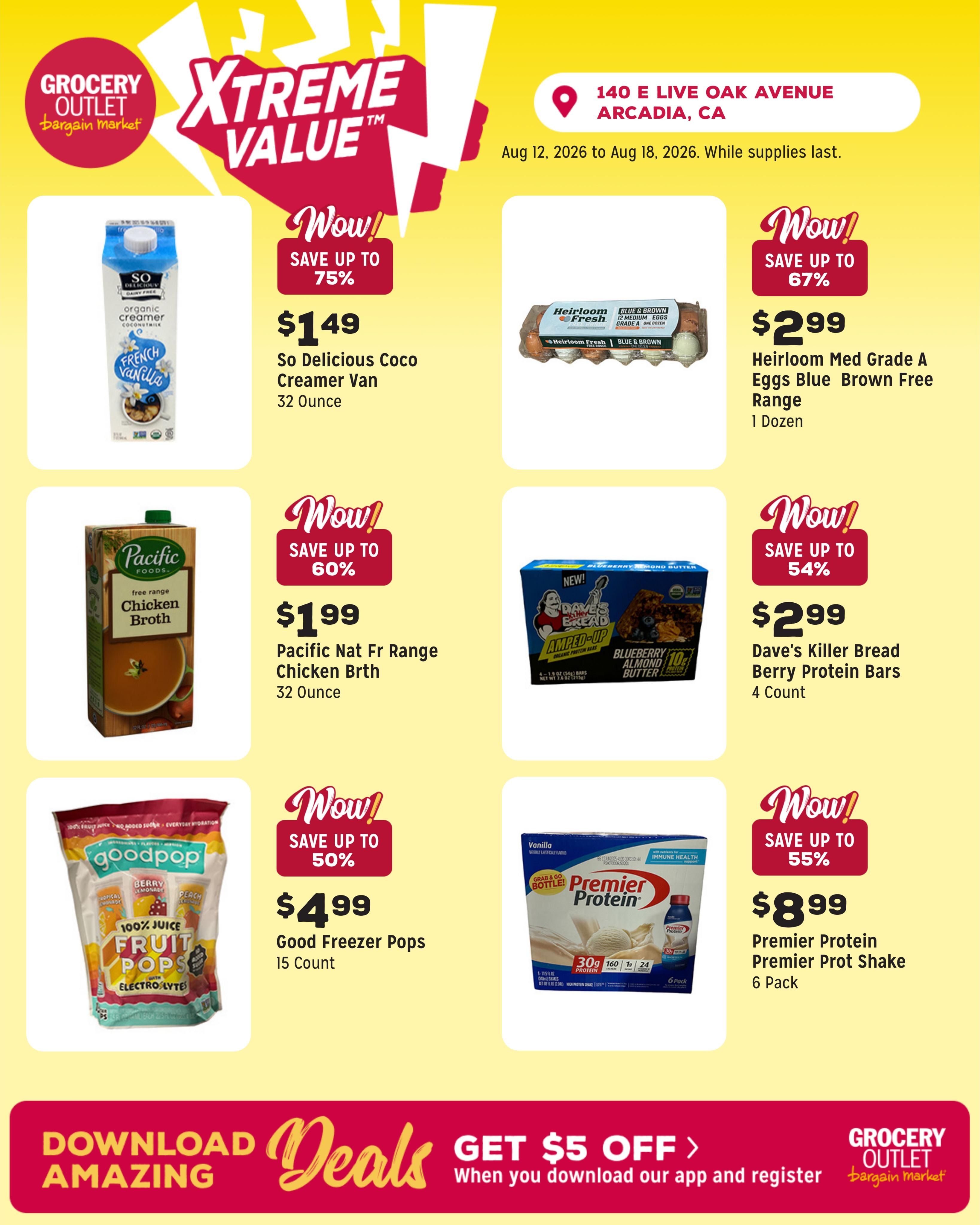 Grocery Outlet (Monrovia Area, CA) Weekly Ad August 12 - 18, 2026