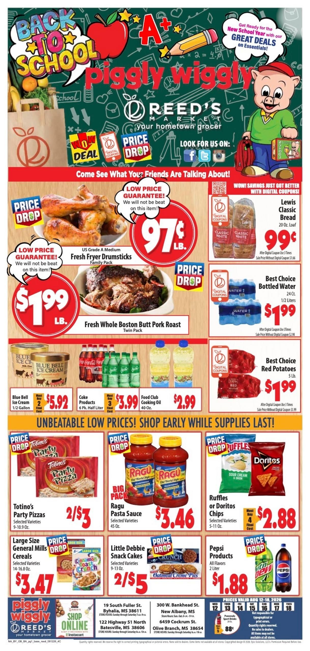 Reed's Piggly Wiggly (saveatthepig) Weekly Ad August 12 - 18, 2026