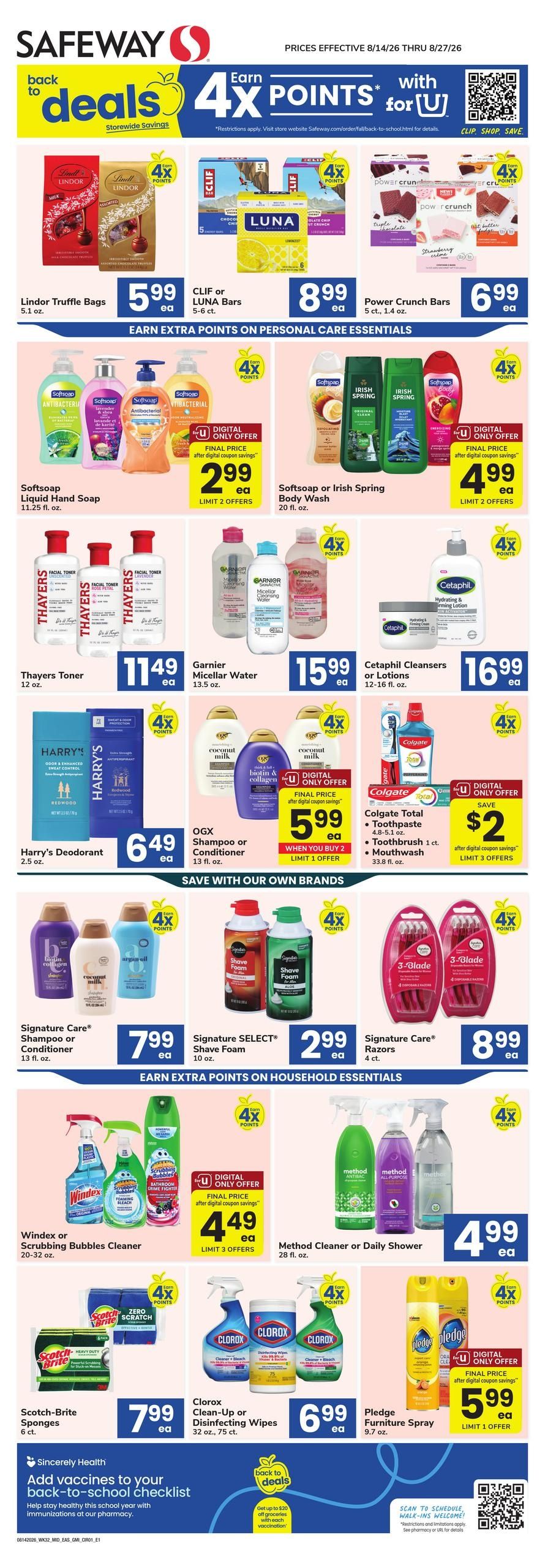 Safeway (DC, DE, MD, PA, VA, WV) Health, Home & Beauty Weekly Ad August 14 - 27, 2026