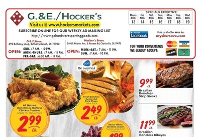 G.&E./Hocker's (Bethany Beach Area, DE) Weekly Ad August 13 - 19, 2026