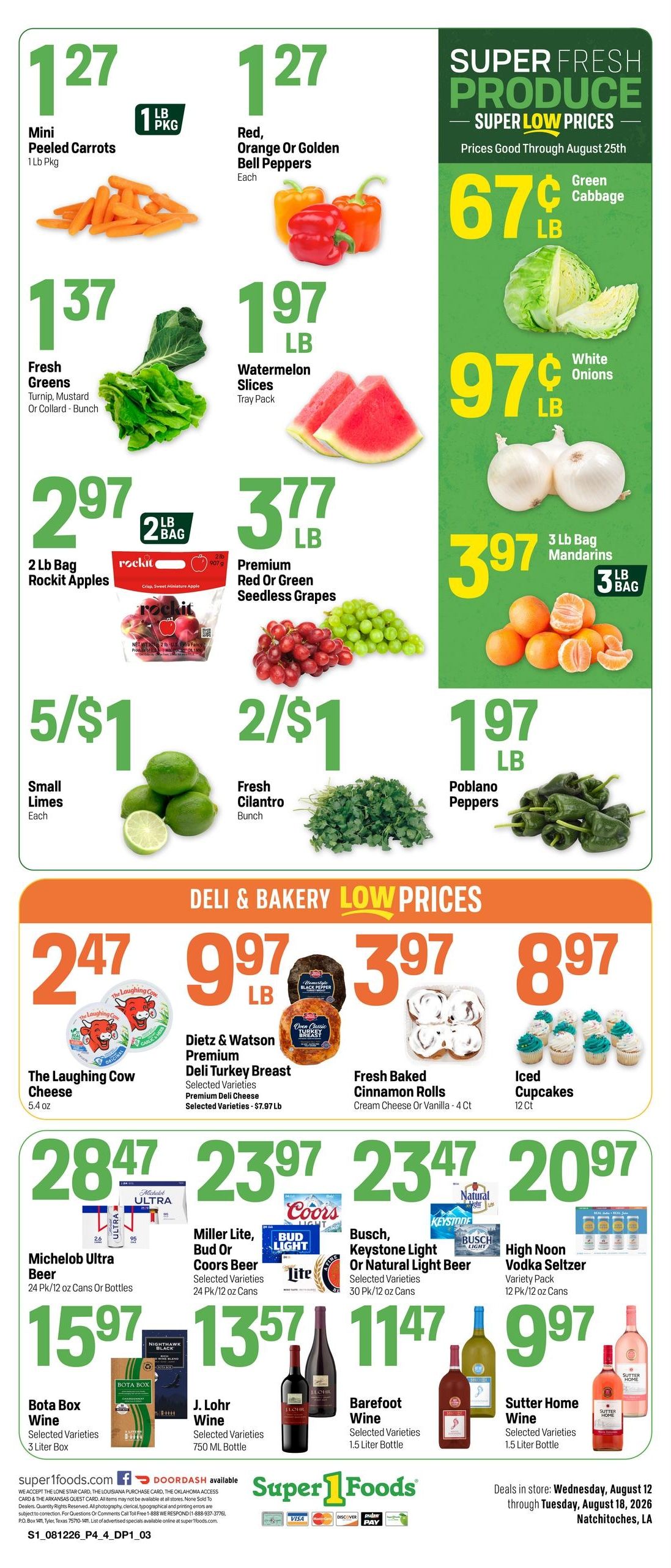 Super 1 Foods & Discount Pharmacy Weekly Ad August 12 - 18, 2026