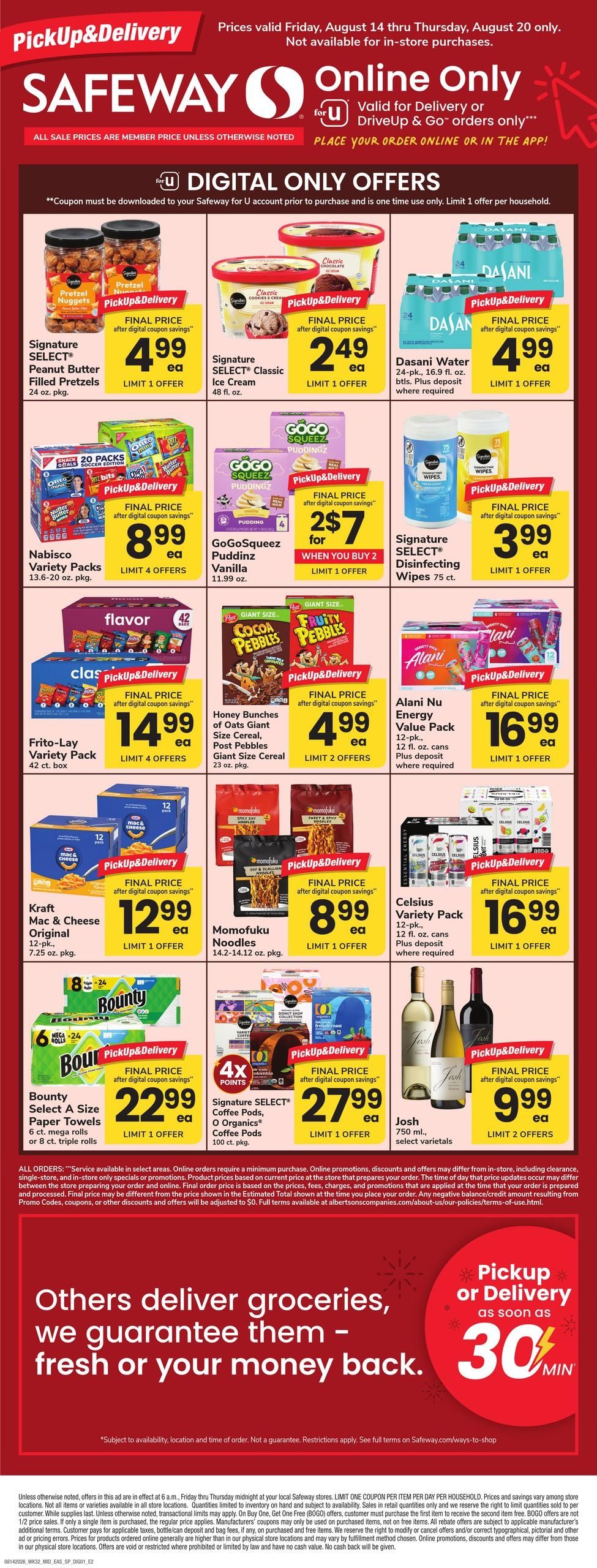 Safeway (Winchester–Lignum Area, VA) Bonus Online Savings Weekly Ad August 14 - 20, 2026