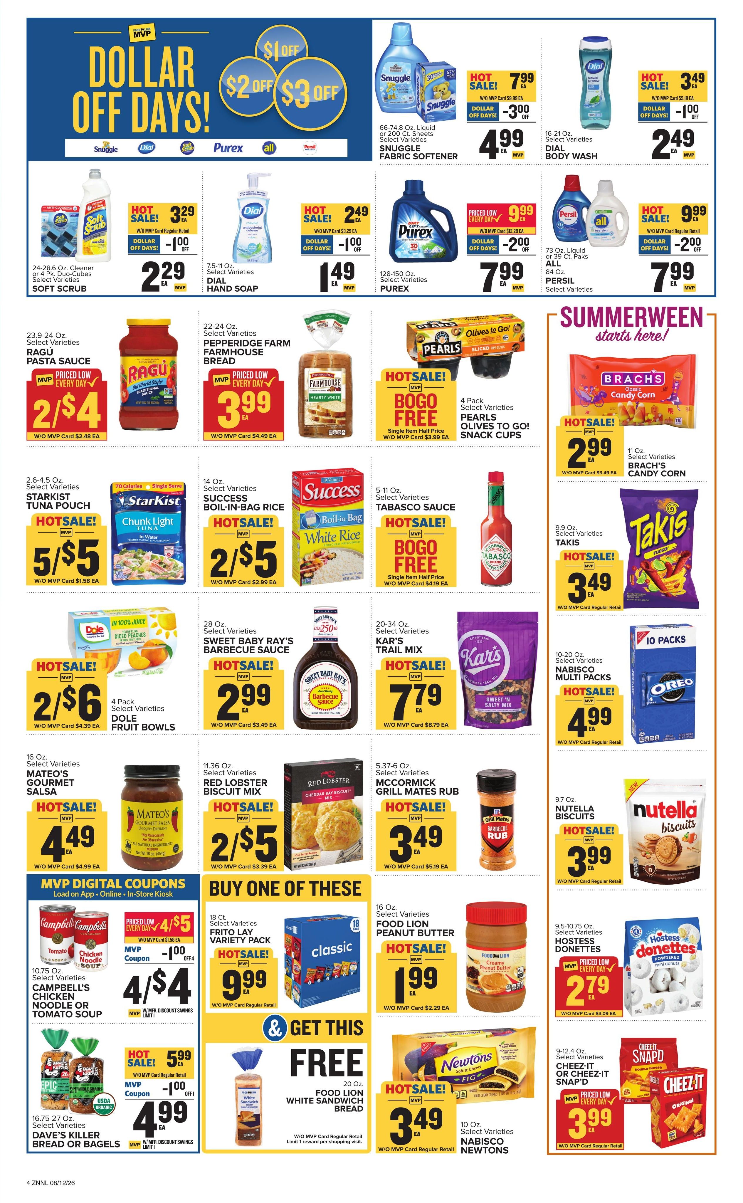 Food Lion (Hatteras Area, NC) Weekly Ad August 12 - 18, 2026