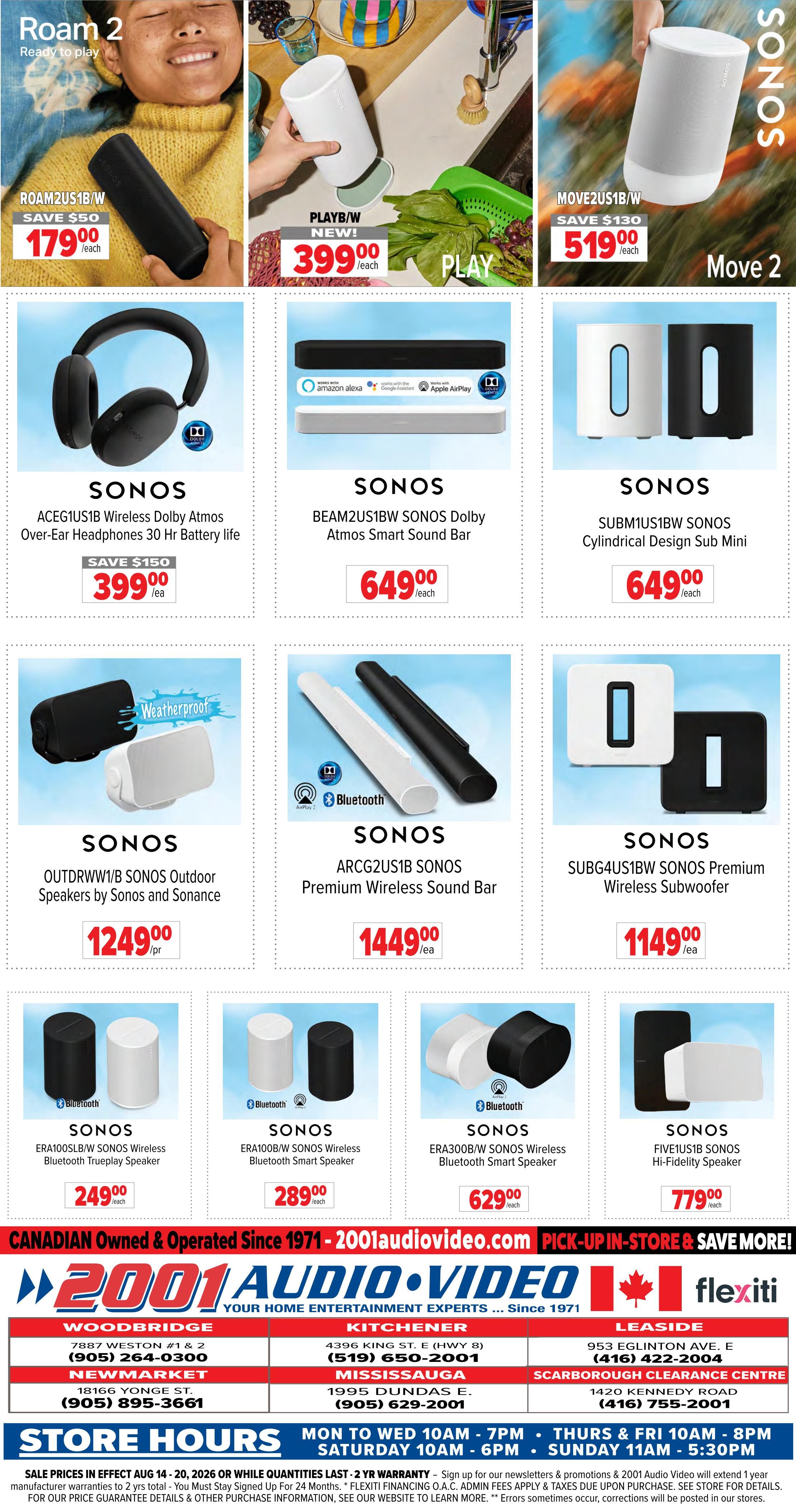 2001 Audio Video Flyer August 14 to 20 