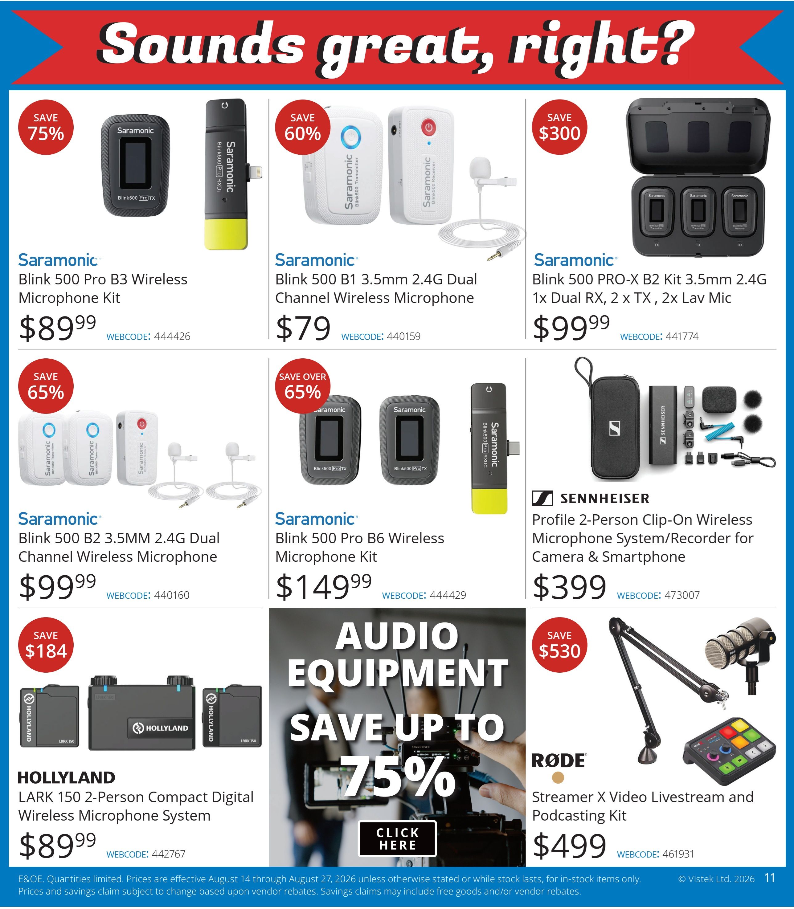 Vistek Flyer August 14 to 27
