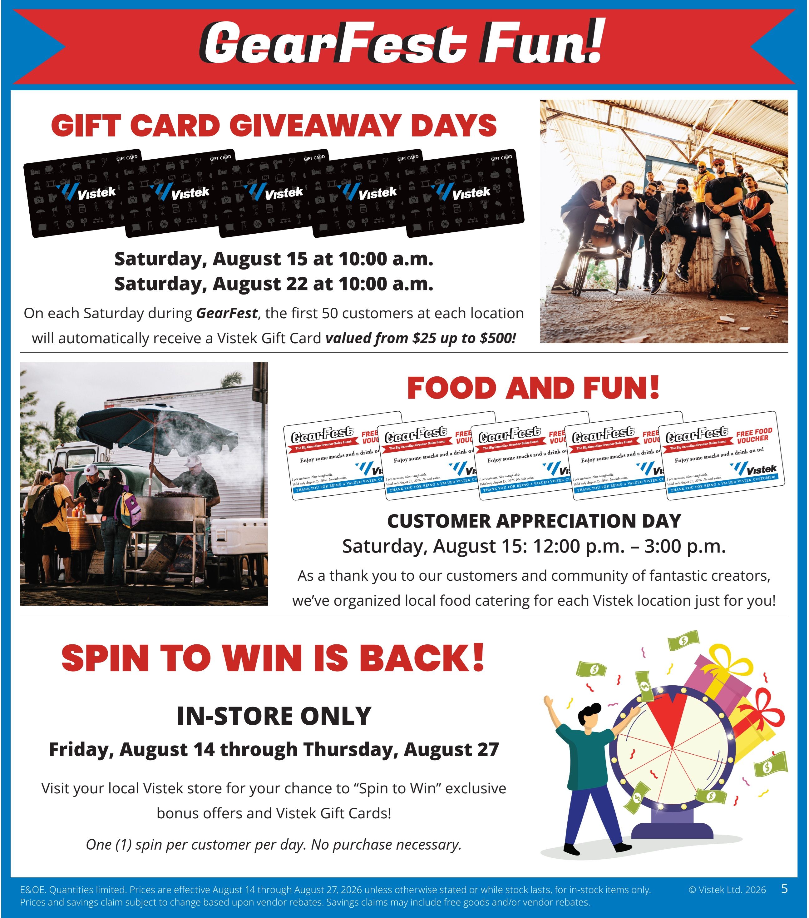 Vistek Flyer August 14 to 27