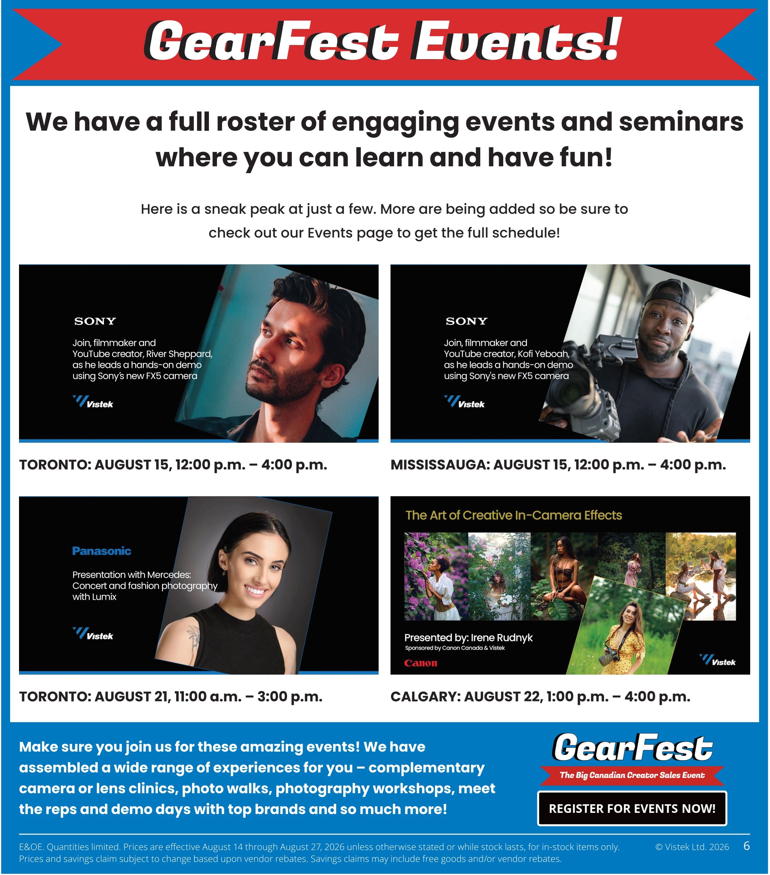 Vistek Flyer August 14 to 27