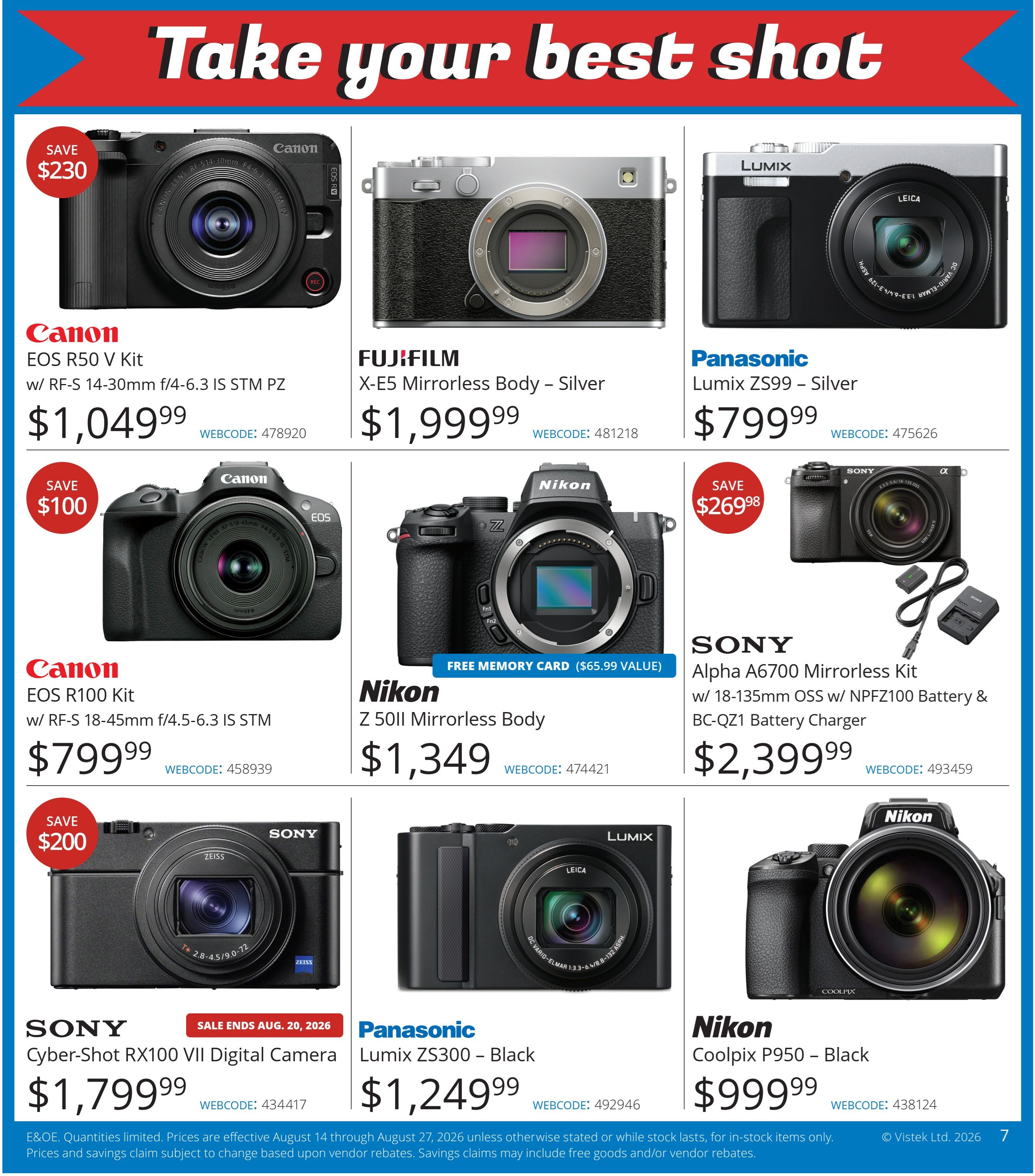Vistek Flyer August 14 to 27