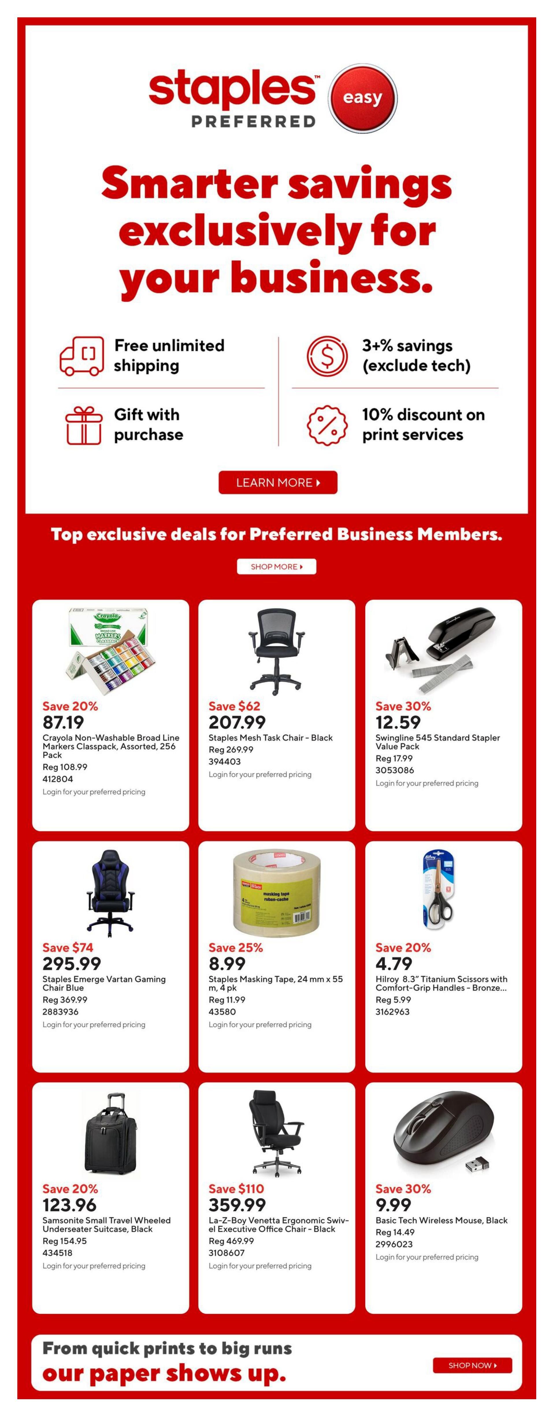 Staples Flyer August 14 to 20