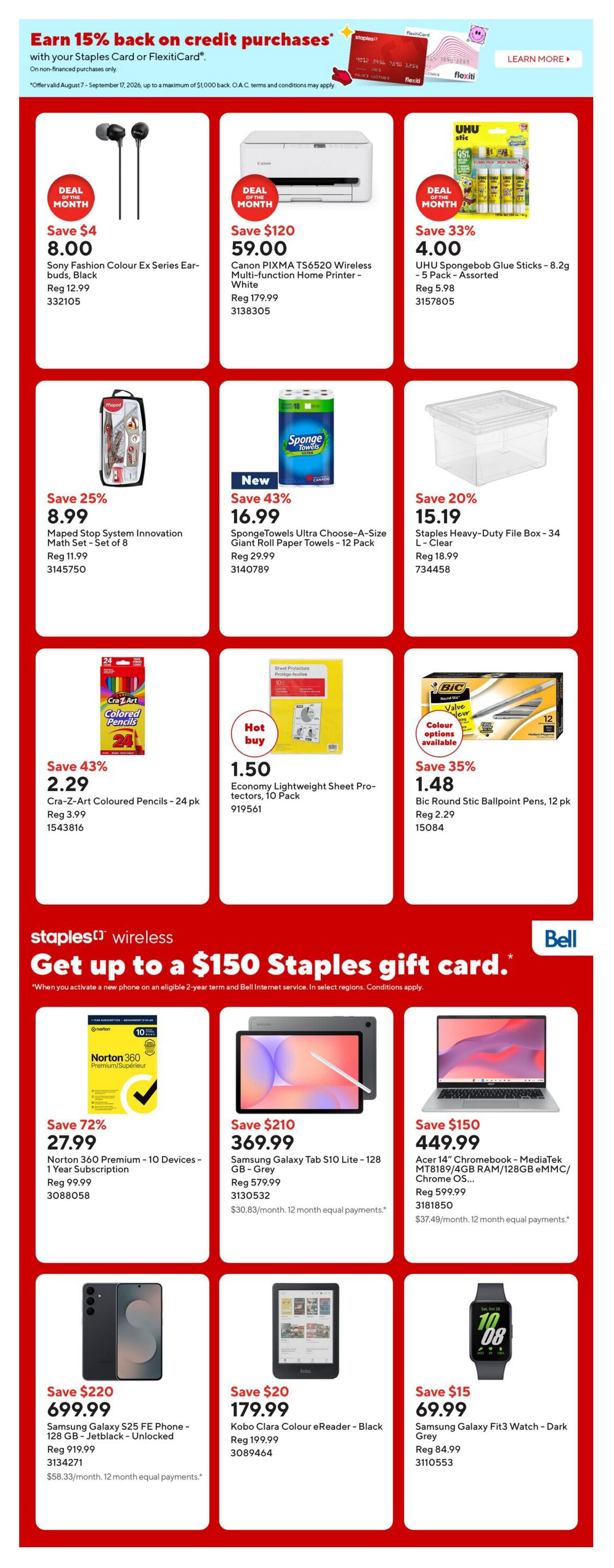 Staples Flyer August 14 to 20