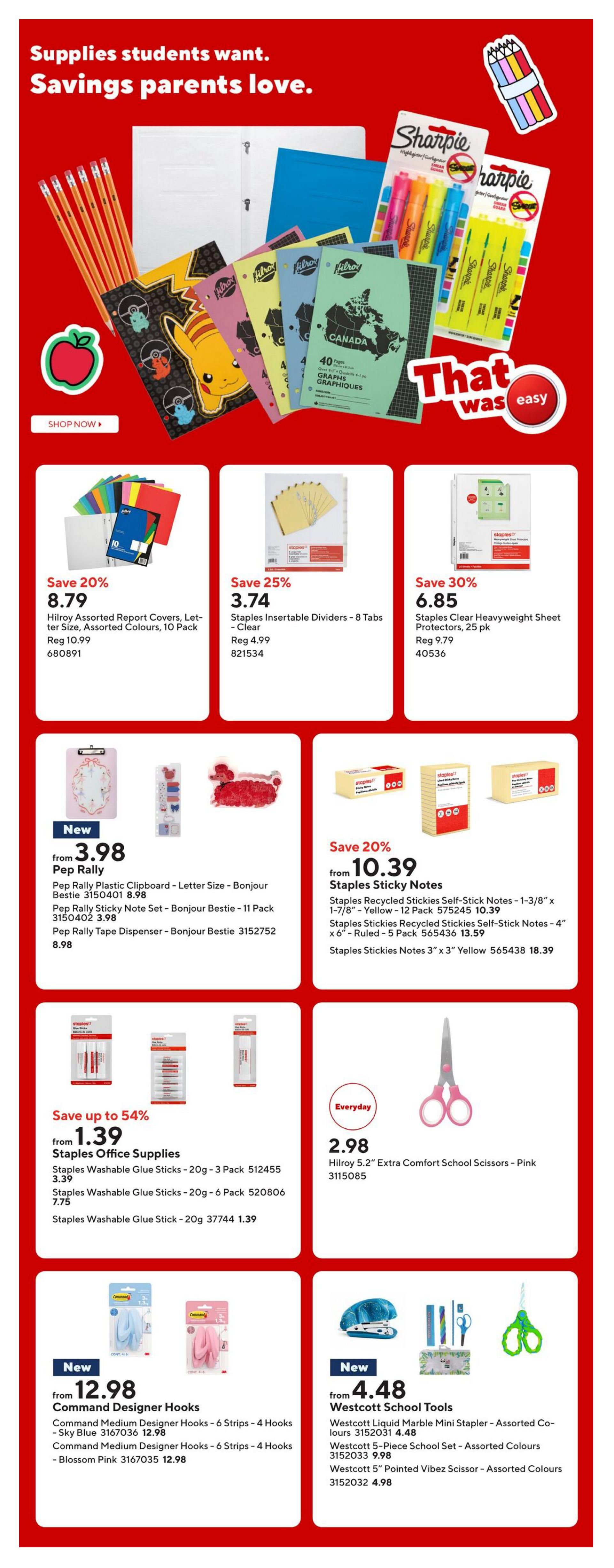 Staples Flyer August 14 to 20