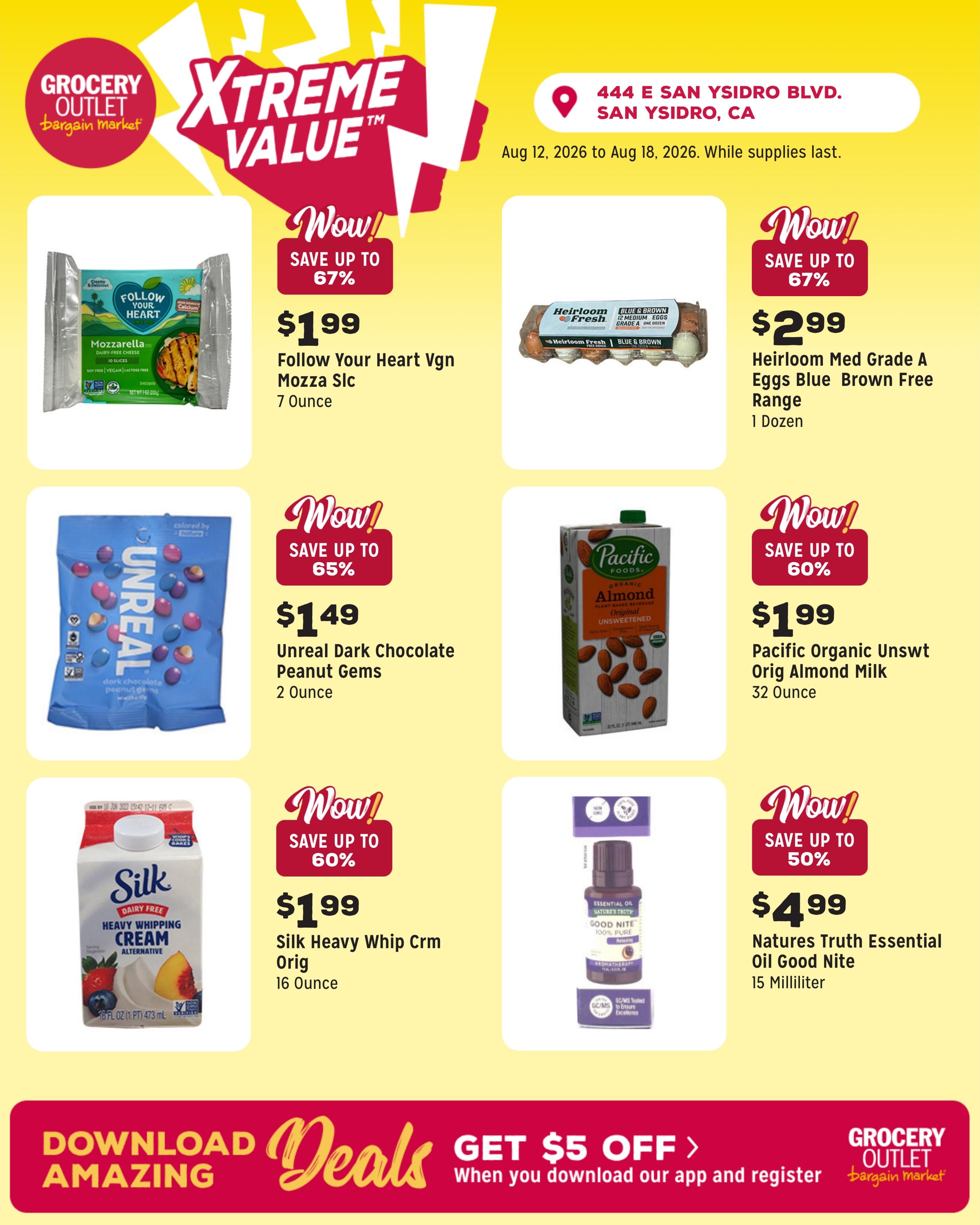 Grocery Outlet (San Ysidro Area, CA) Weekly Ad August 12 - 18, 2026