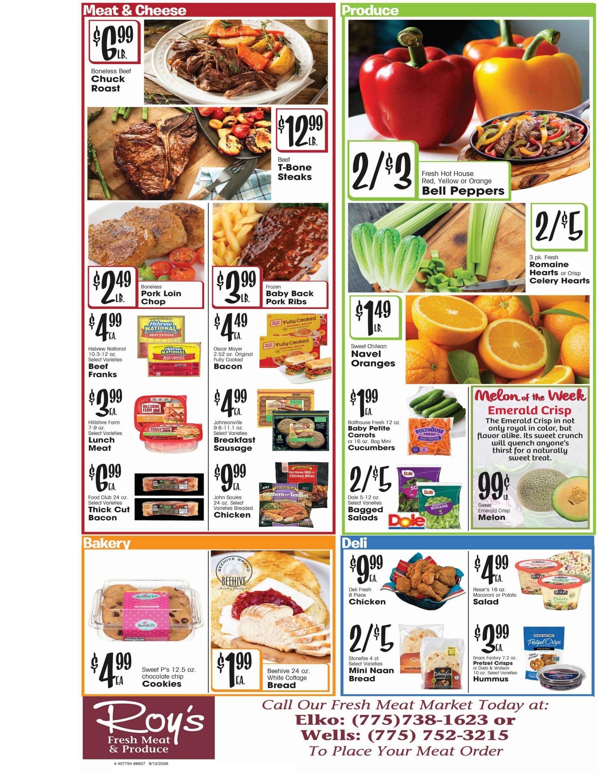 Roy's Fresh Meat and Produce Weekly Ad August 12 - 18, 2026