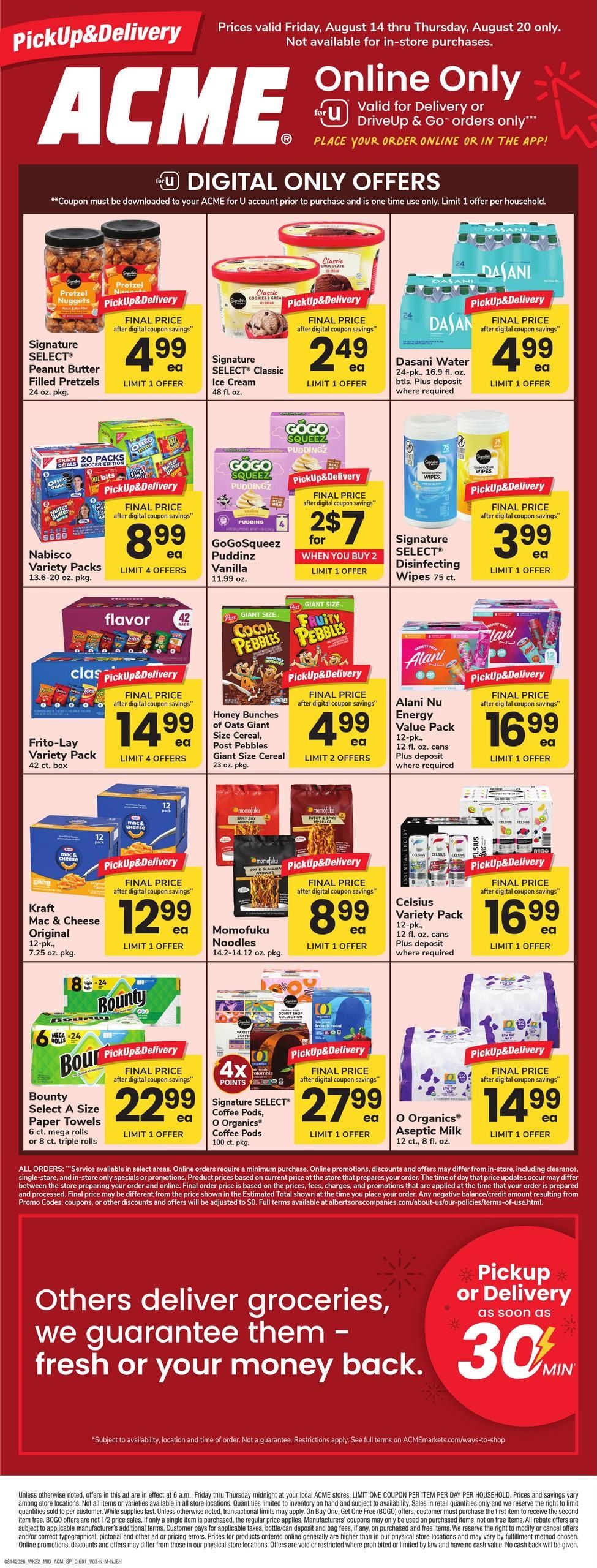 Acme Markets (Salisbury Area, MD) Bonus Online Savings Weekly Ad August 14 - 20, 2026