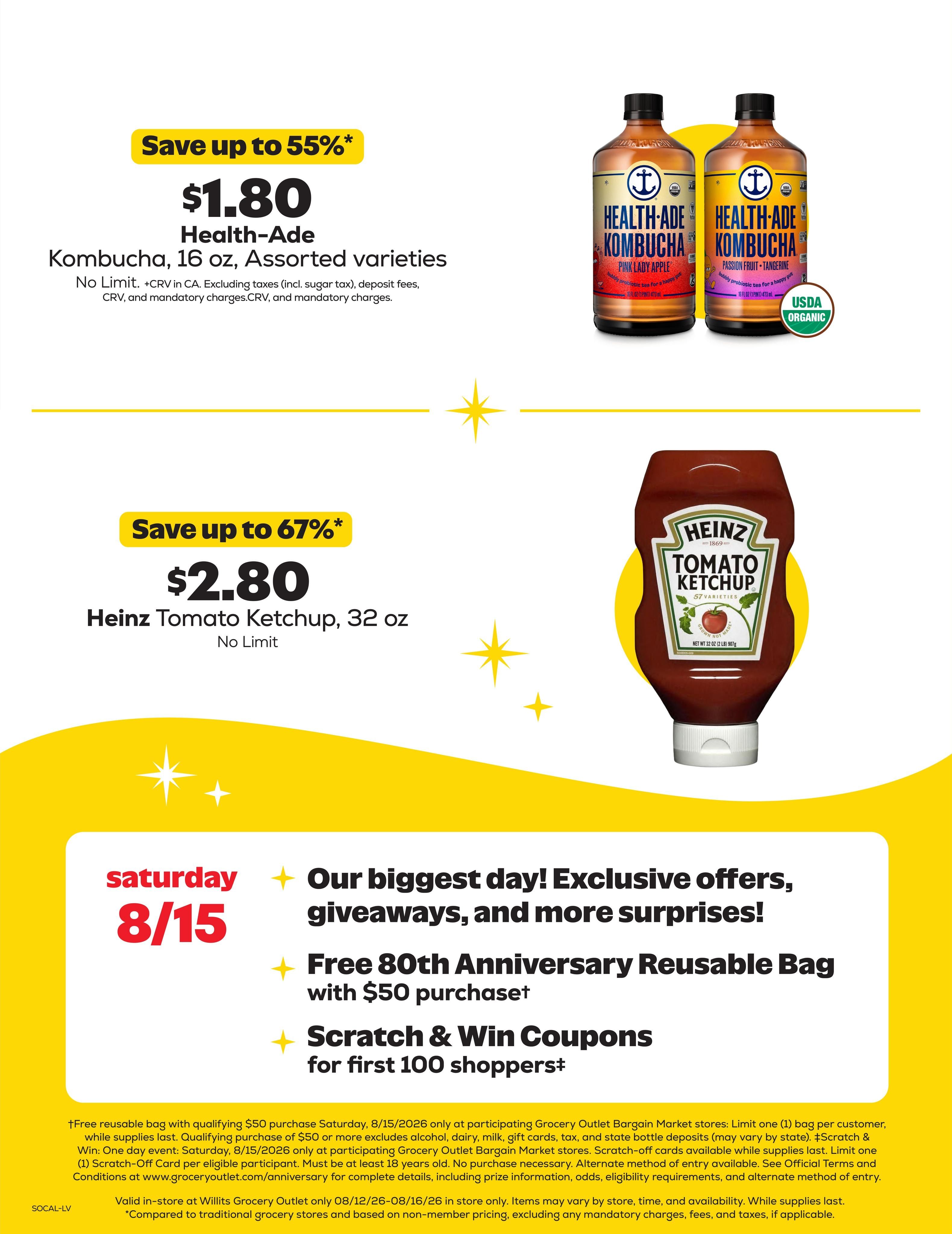 Grocery Outlet (National City Area, CA) Weekly Ad August 12 - 18, 2026