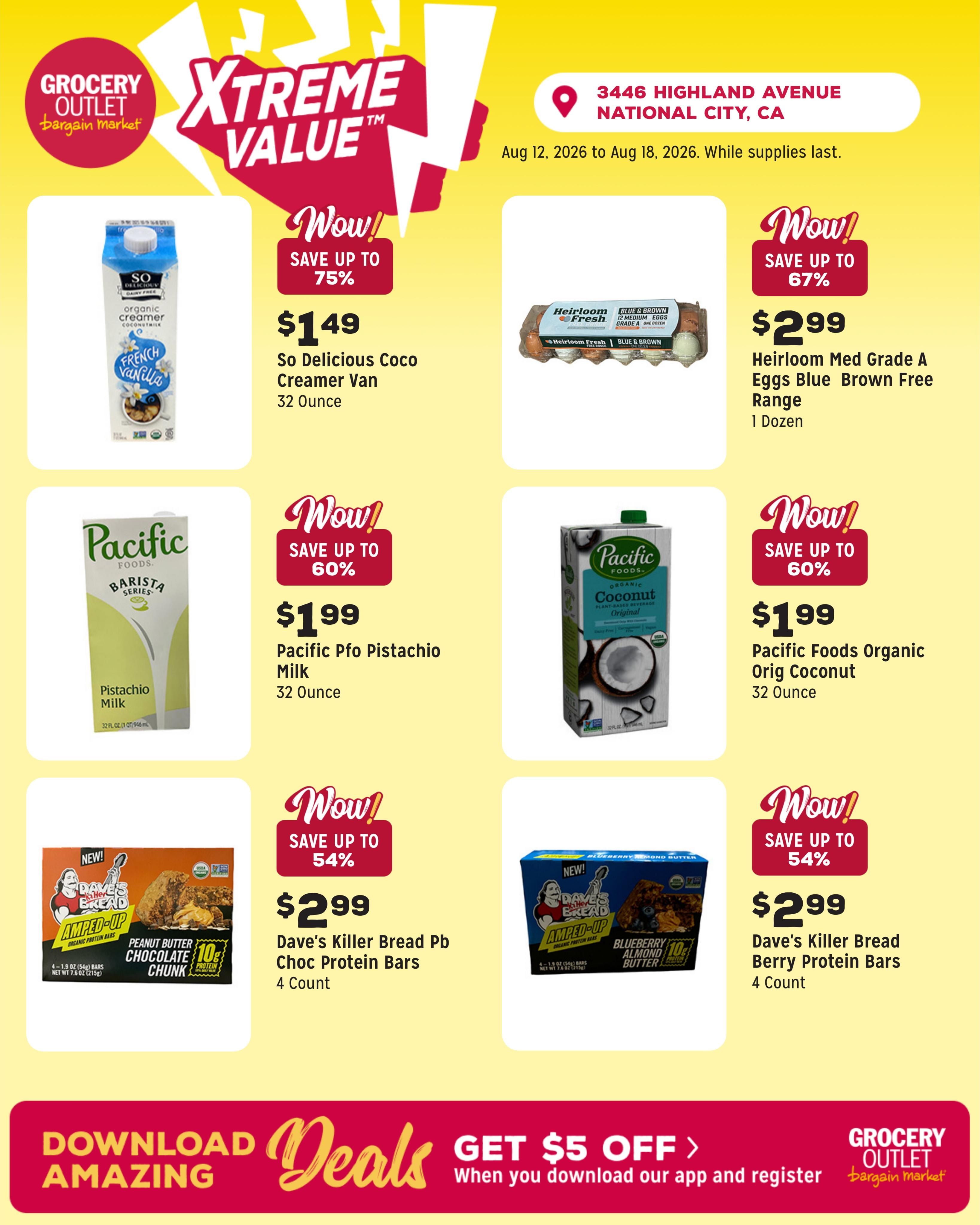 Grocery Outlet (National City Area, CA) Weekly Ad August 12 - 18, 2026
