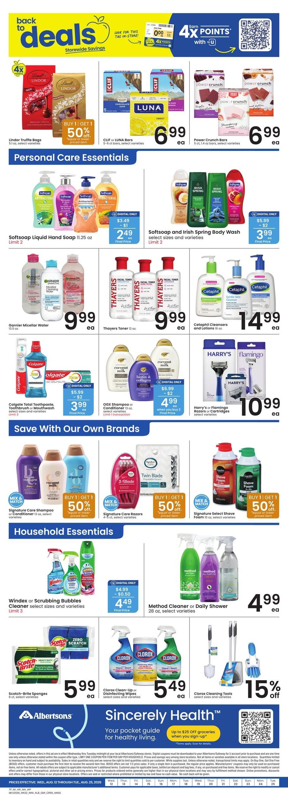 Albertsons (Twin Falls Area, ID) Bonus Online Savings Weekly Ad August 12 - 18, 2026