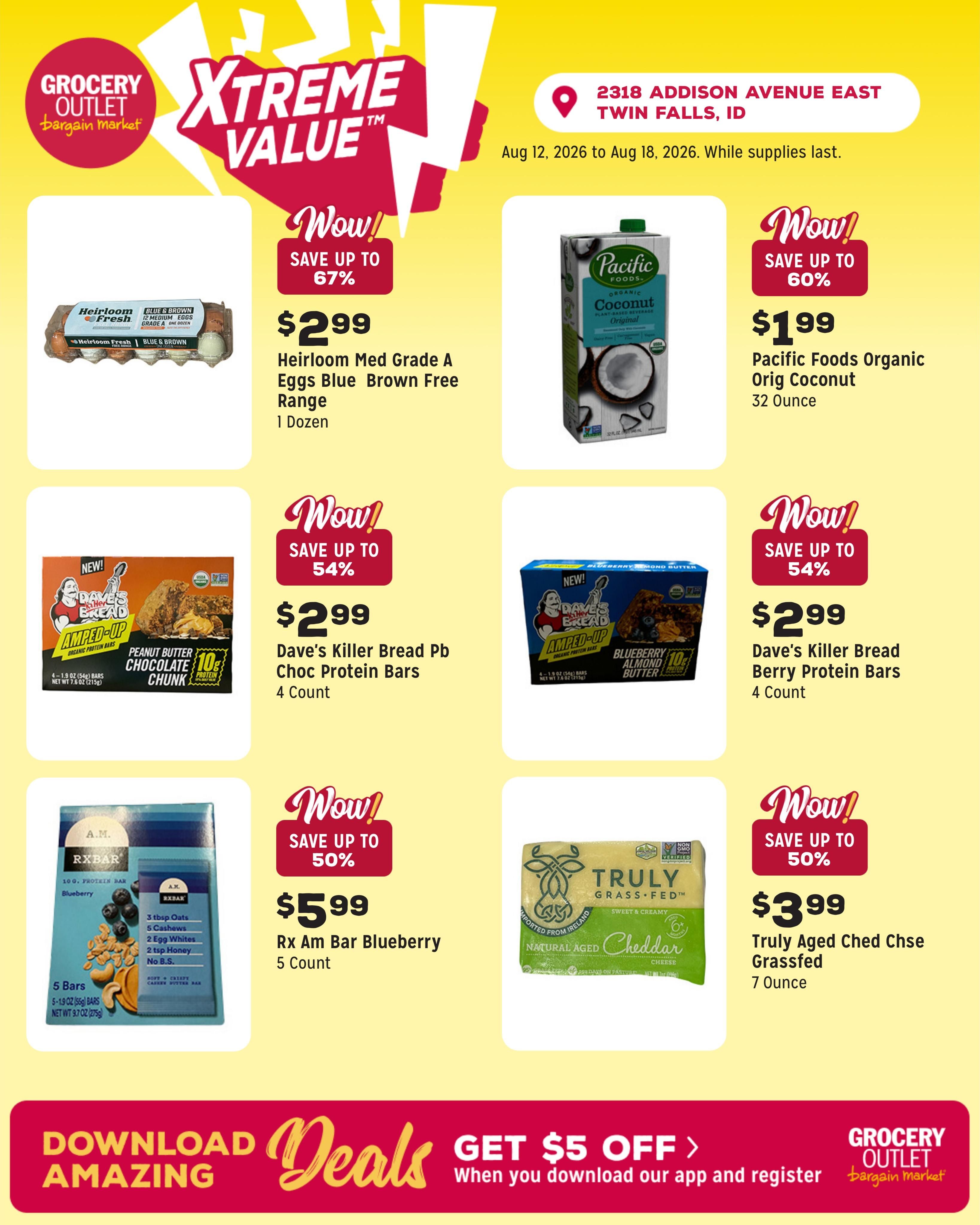Grocery Outlet (Twin Falls Area, ID) Weekly Ad August 12 - 18, 2026