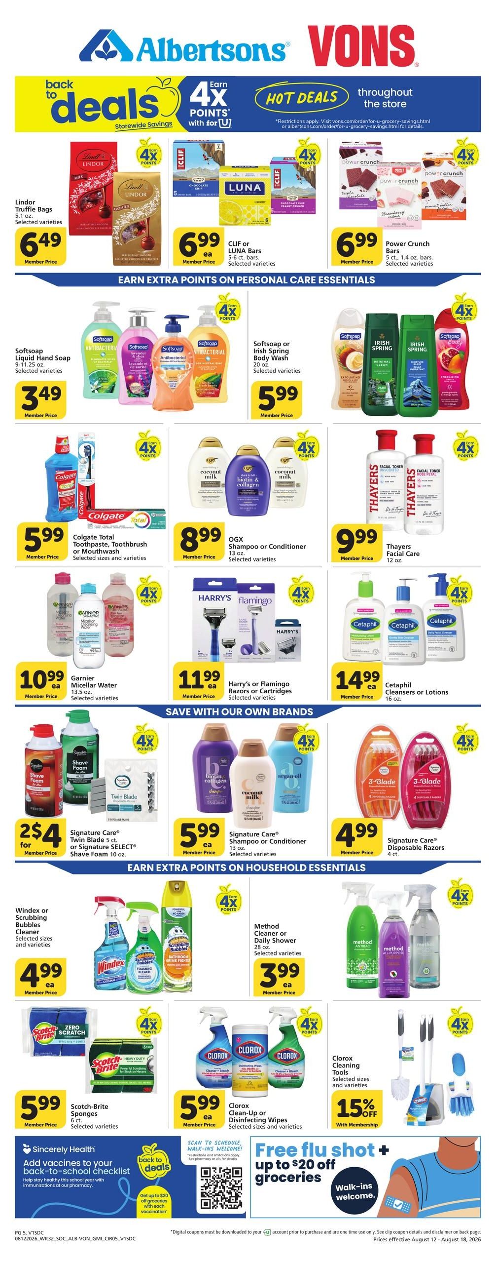 Vons (Chula Vista–Del Mar Area, CA) Weekly Ad August 12 - 18, 2026