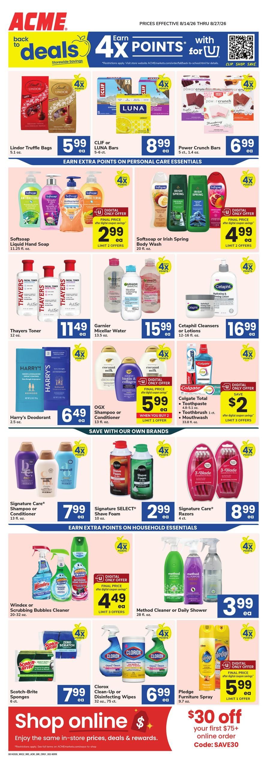 Acme Markets (Baltimore–Annapolis Area, MD) Health, Home & Beauty Weekly Ad August 14 - 27, 2026