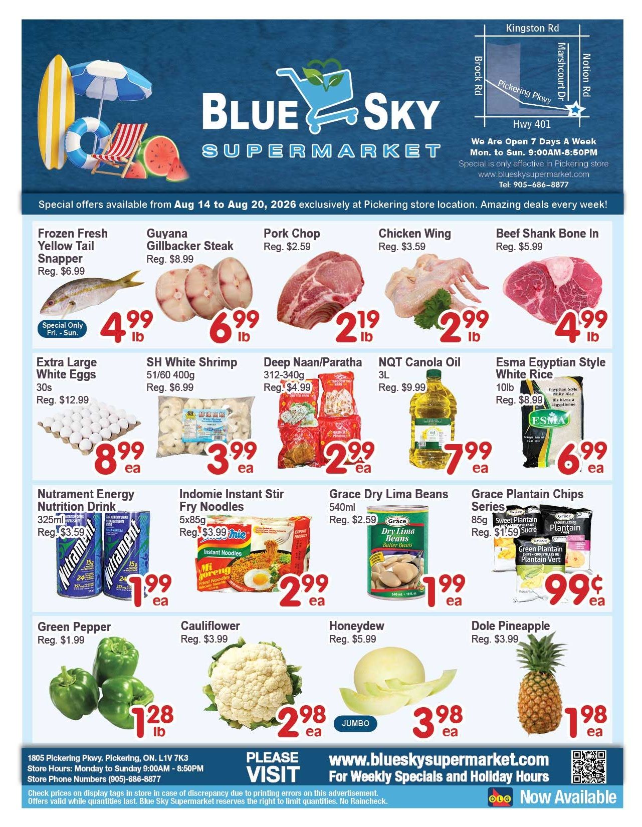 Blue Sky Supermarket (Pickering) Flyer August 14 to 20