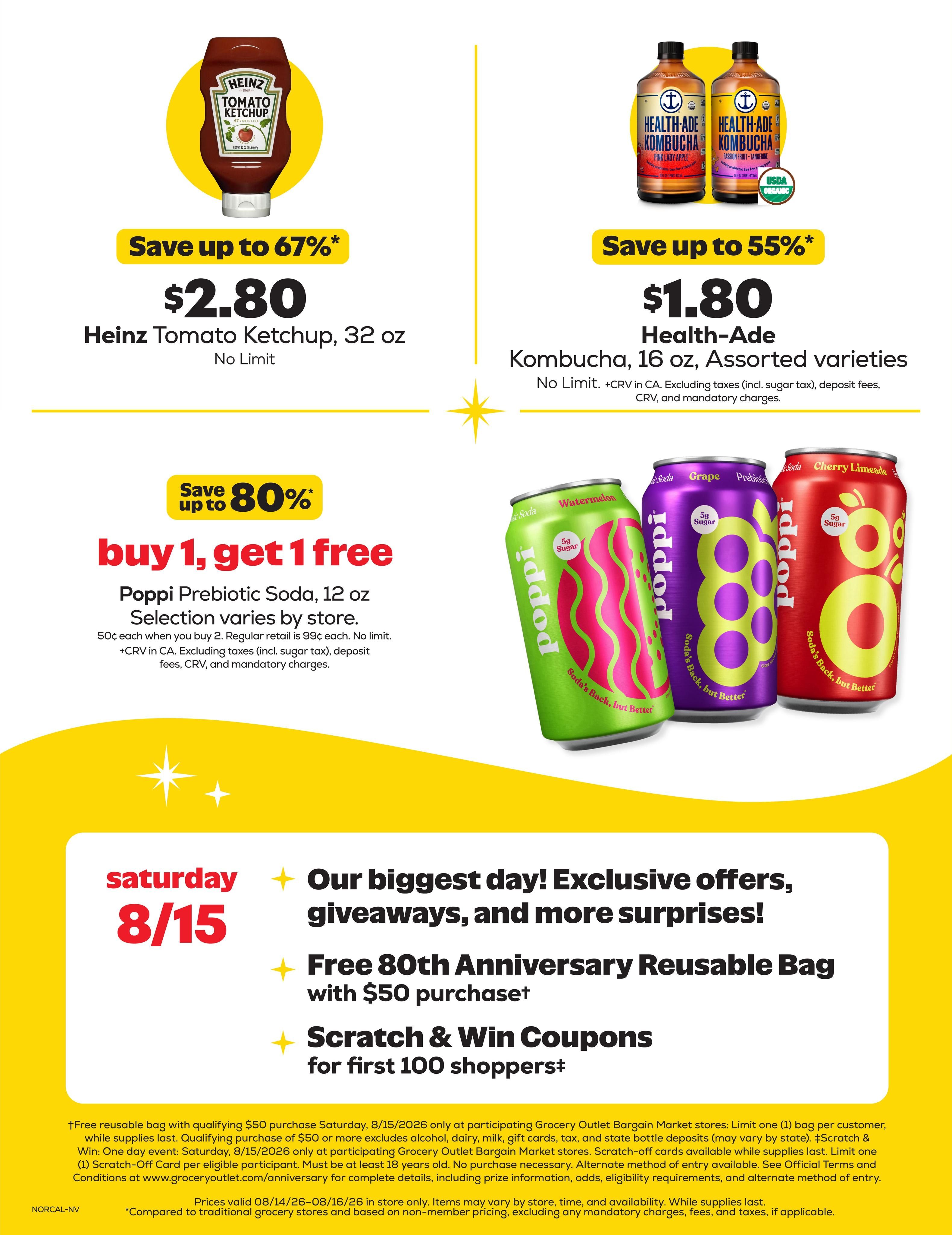 Grocery Outlet (Ukiah Area, CA) Weekly Ad August 12 - 18, 2026