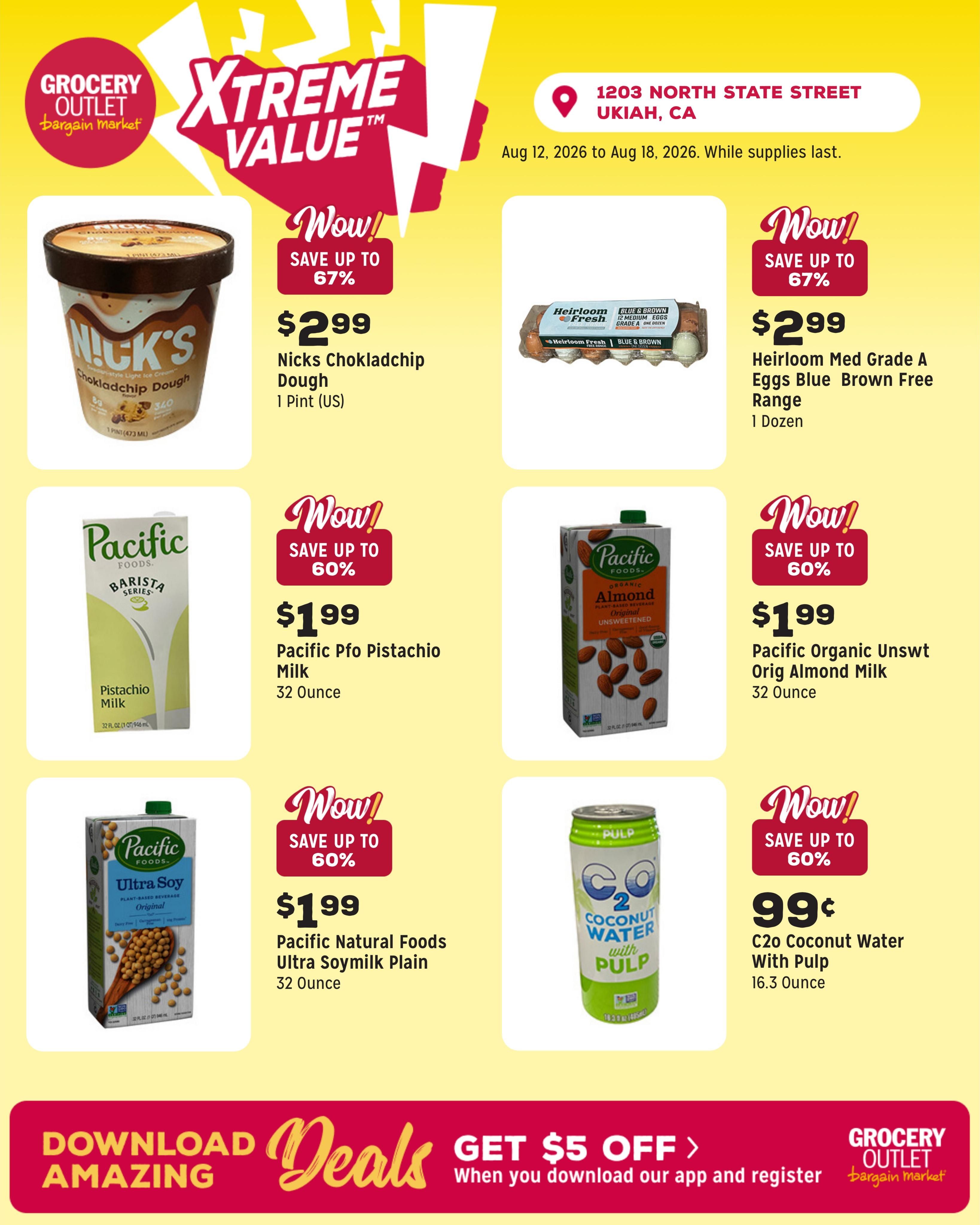 Grocery Outlet (Ukiah Area, CA) Weekly Ad August 12 - 18, 2026