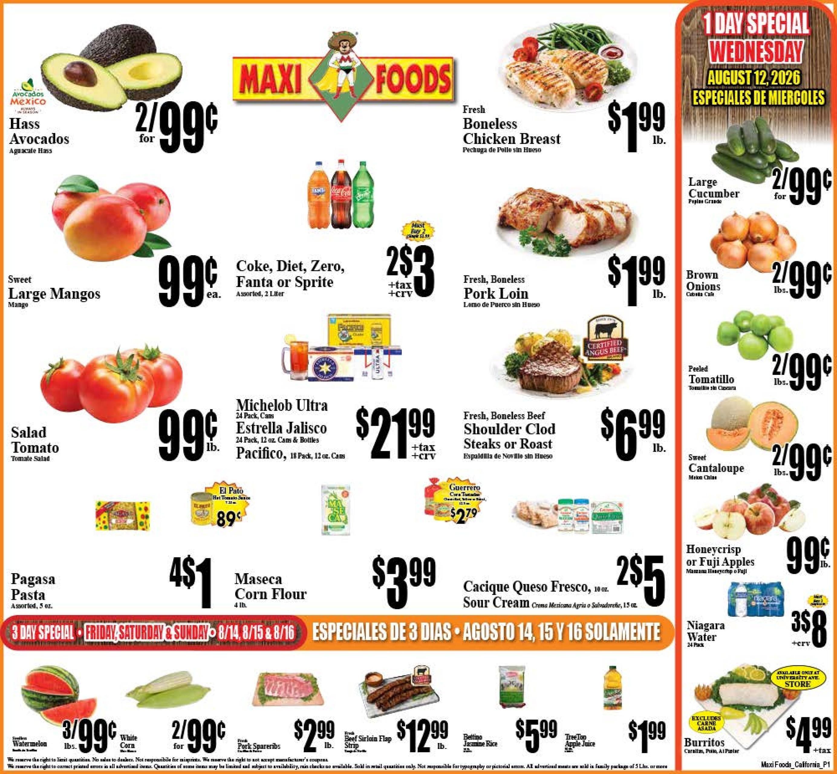 Maxi Foods Markets Weekly Ad August 12 - 18, 2026