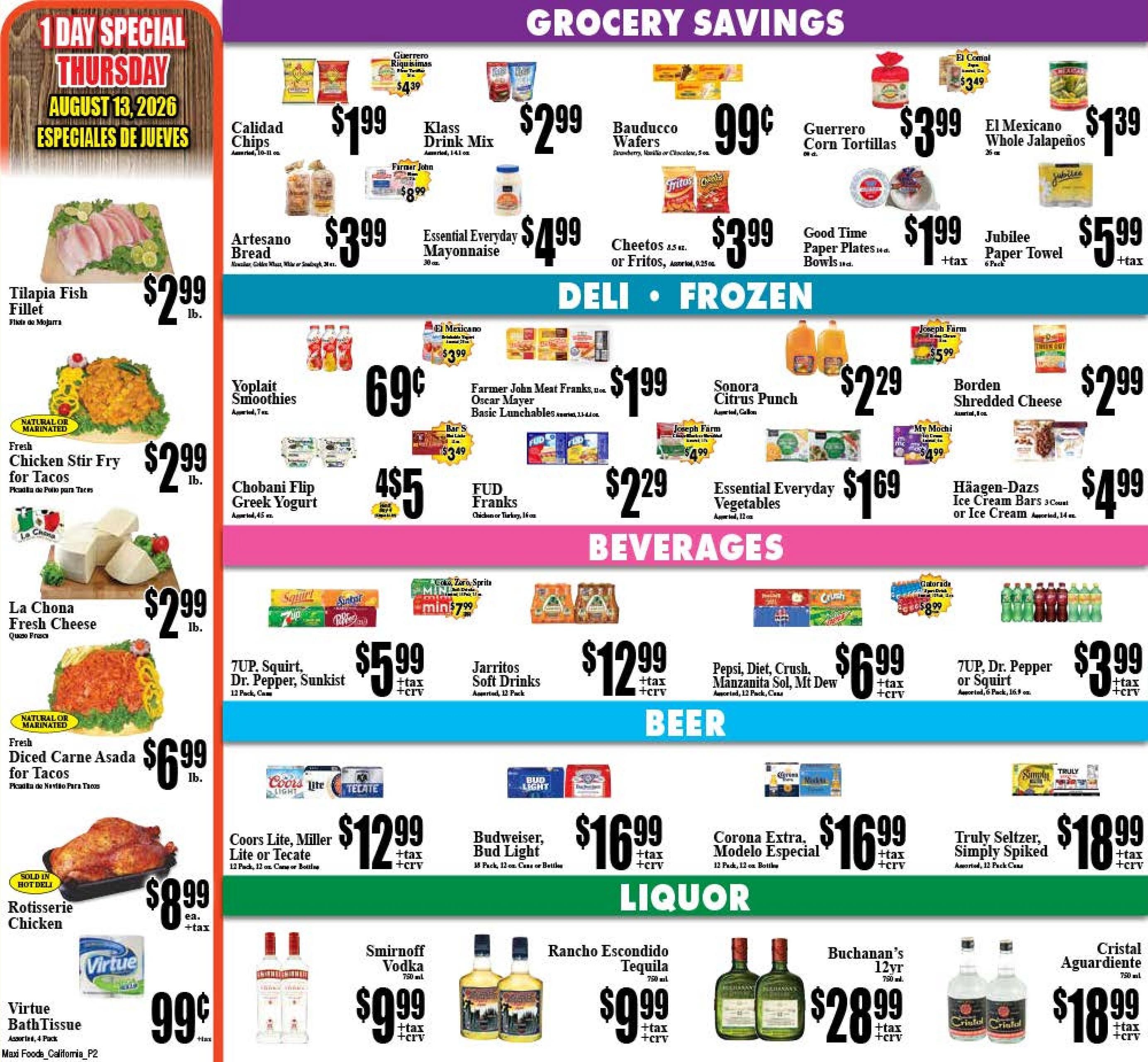 Maxi Foods Markets Weekly Ad August 12 - 18, 2026