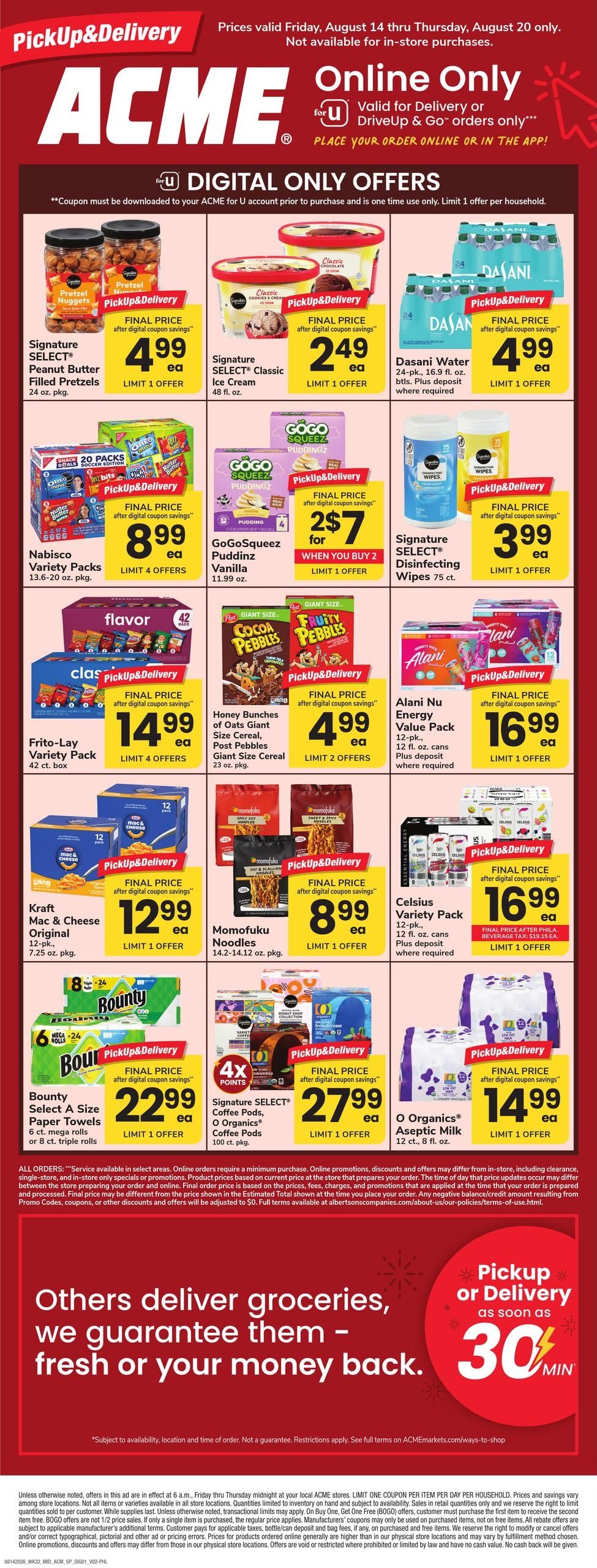 Acme Markets (Philadelphia Area, PA) Bonus Online Savings Weekly Ad August 14 - 20, 2026