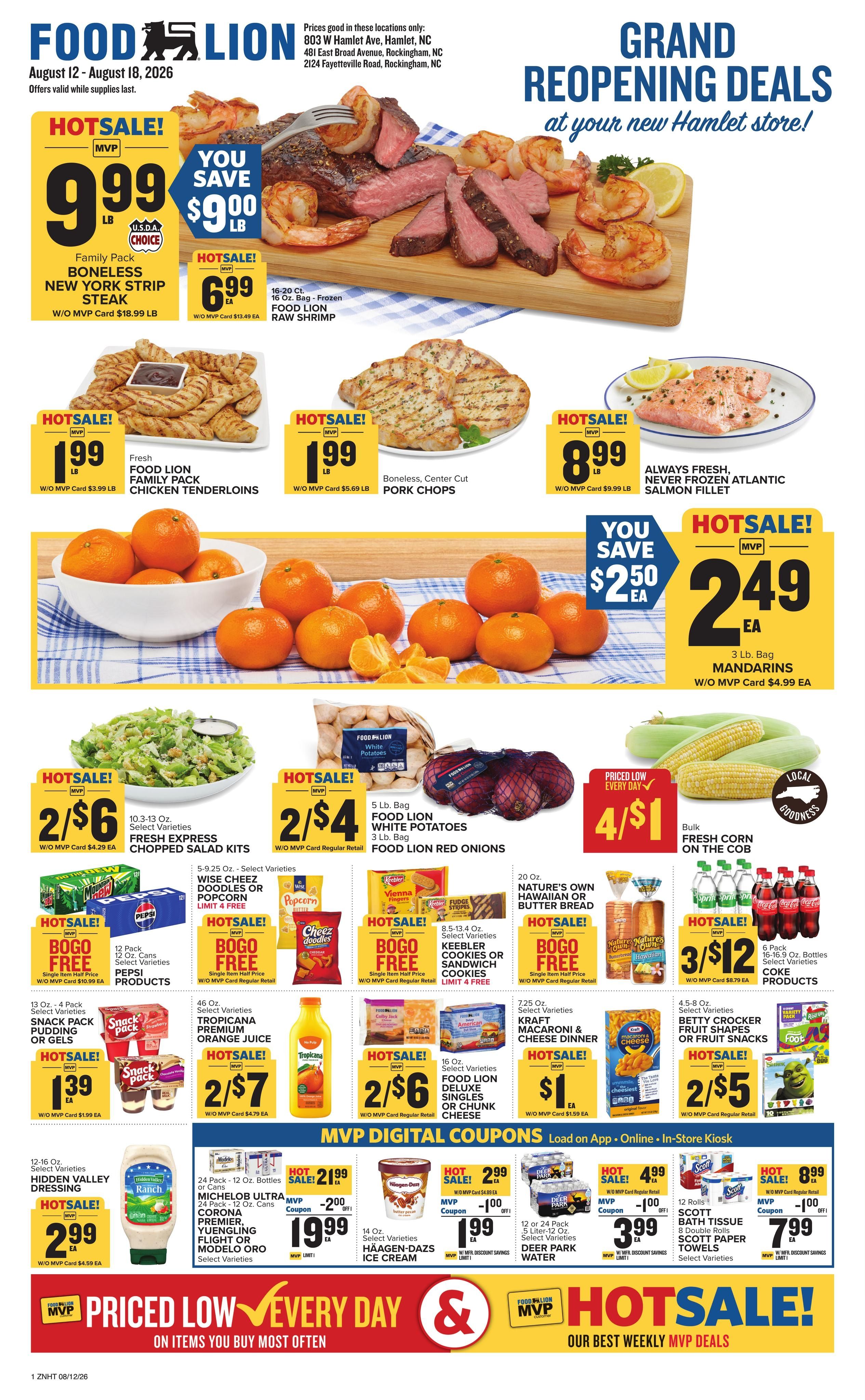 Food Lion (Rockingham Area, NC) Weekly Ad August 12 - 18, 2026