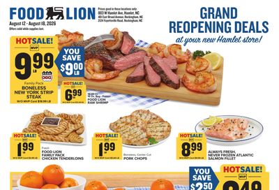 Food Lion (Rockingham Area, NC) Weekly Ad August 12 - 18, 2026