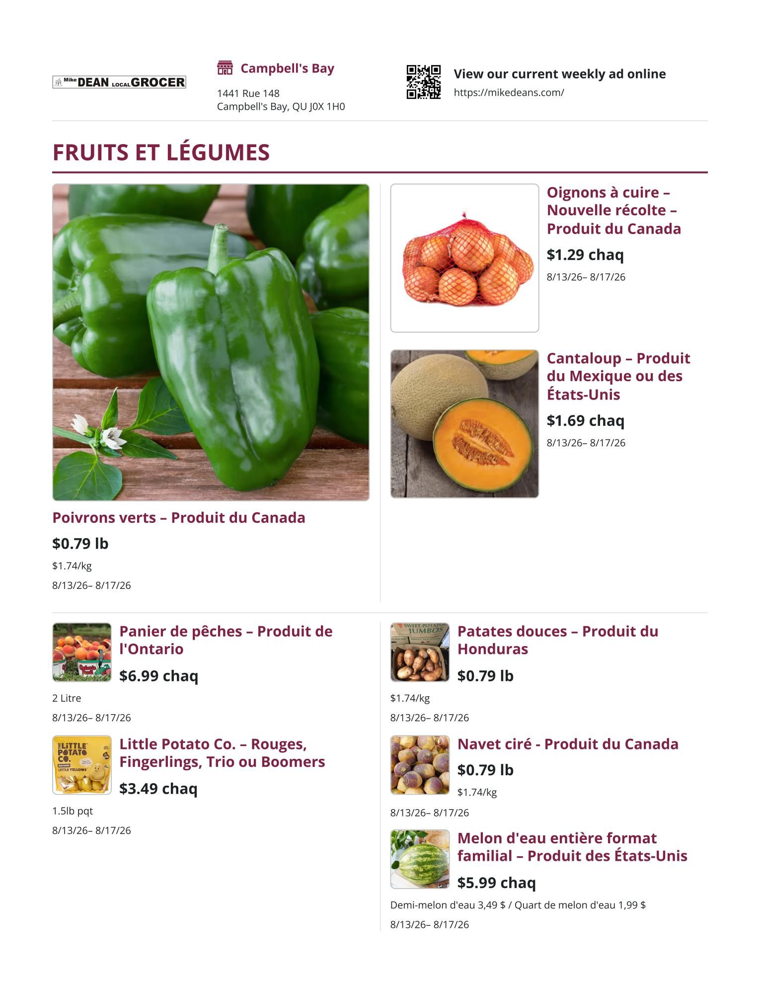 Mike Dean Local Grocer Flyer August 13 to 19