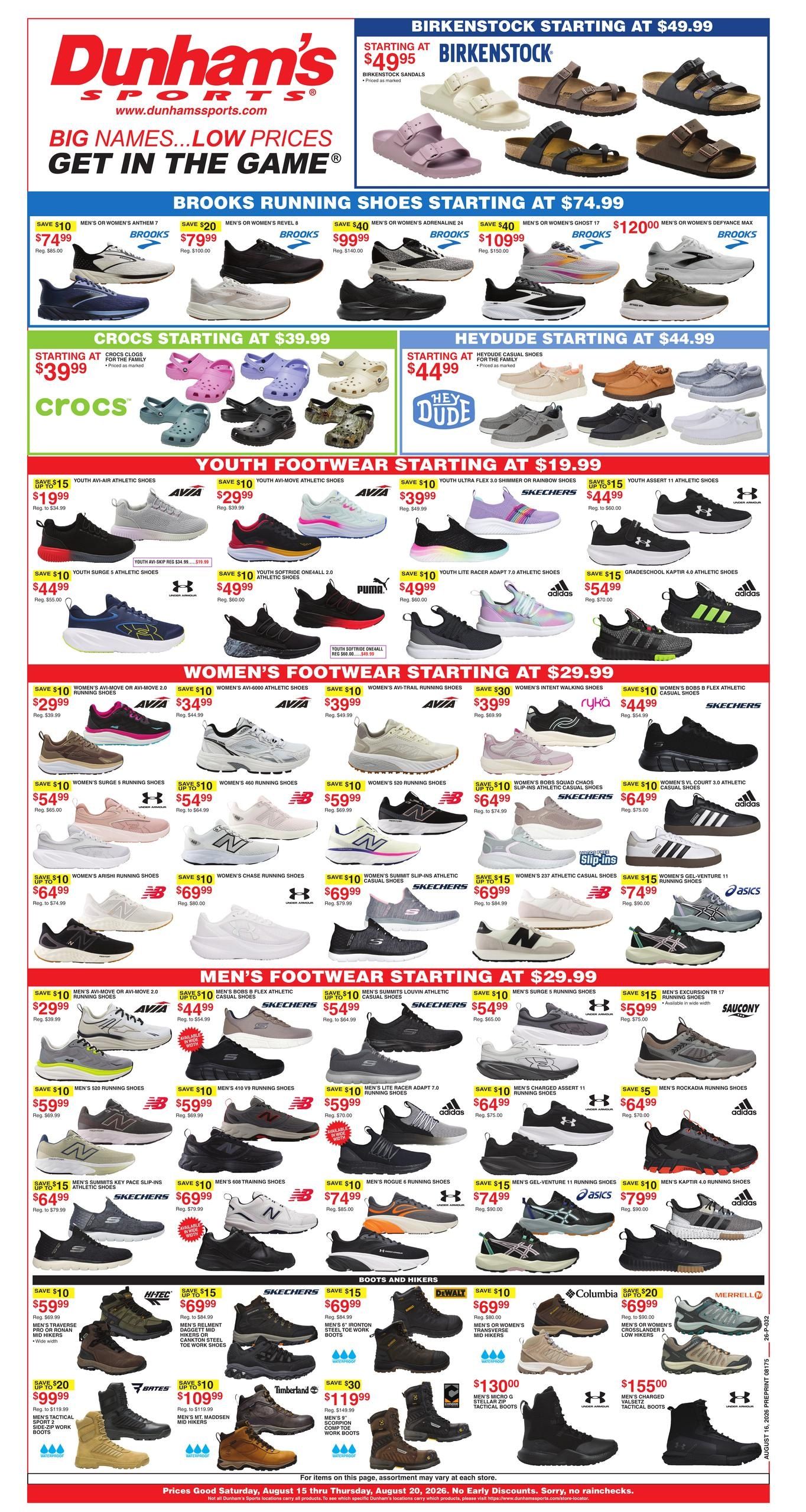Dunham's Sports (Kearney Area, NE) Weekly Ad August 15 - 20, 2026