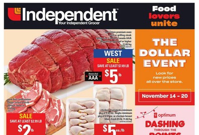 Independent Grocer (West) Flyer November 14 to 20