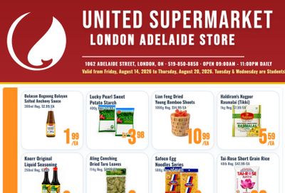 United Supermarket (London) Flyer August 14 to 20