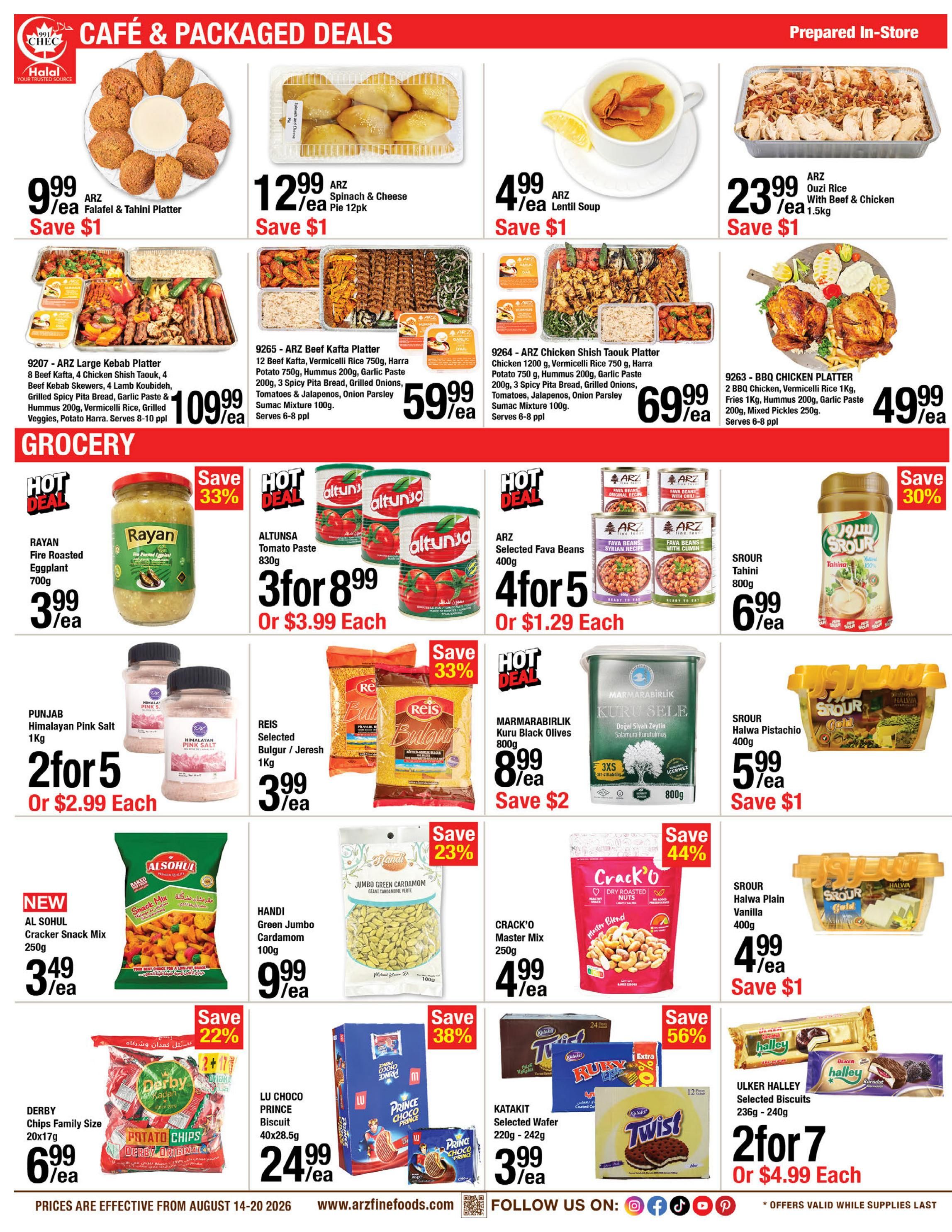 Arz Fine Foods Flyer August 14 to 20