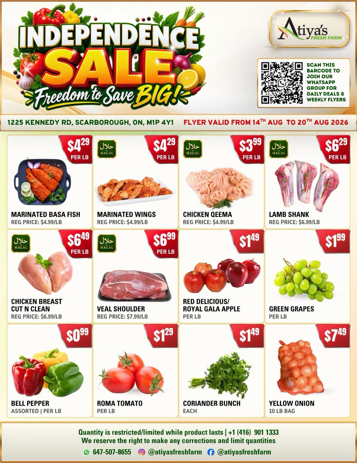Atiya's Fresh Farm Flyer August 14 to 20