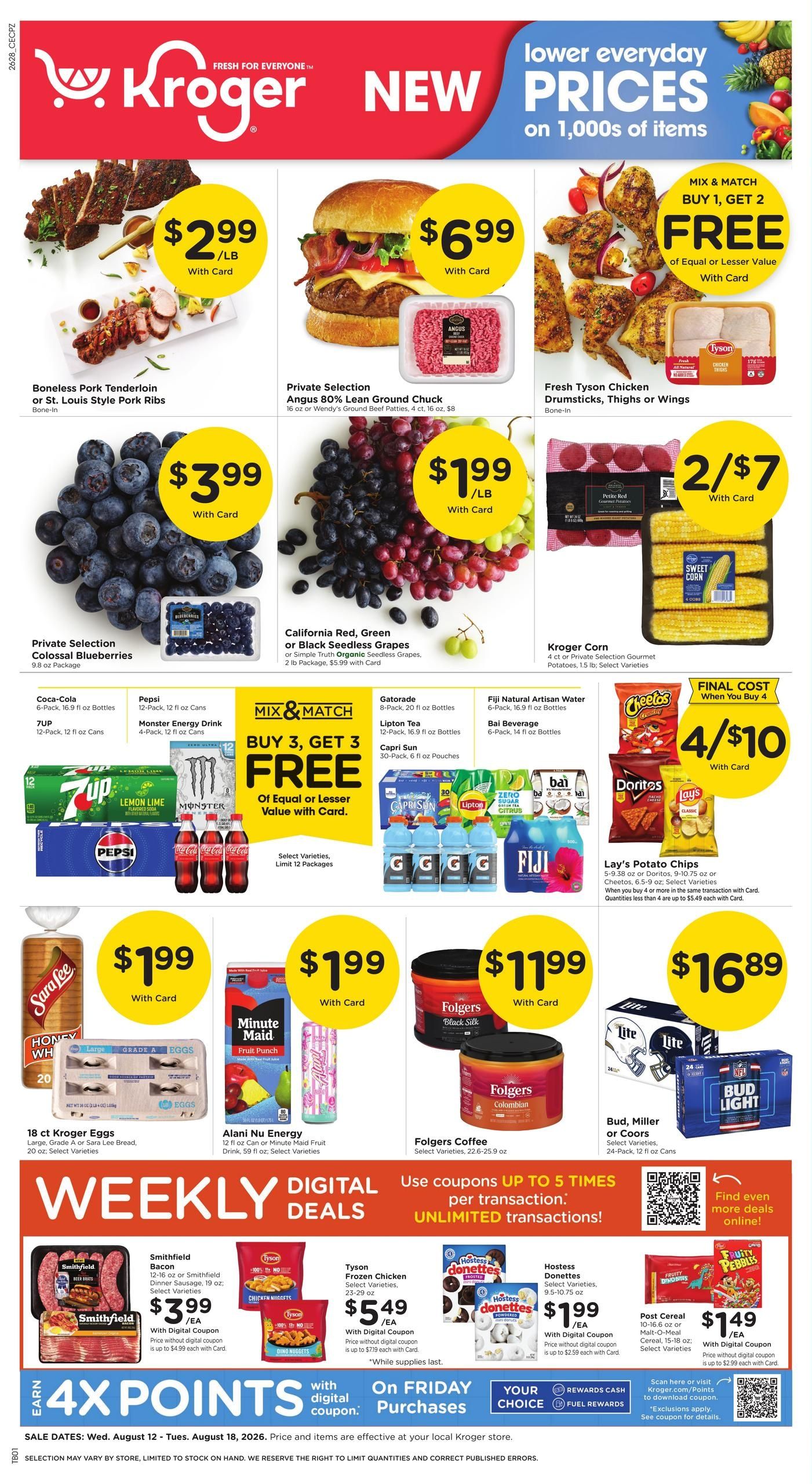 Kroger (Beech Grove–Fishers Area, IN) Weekly Ad August 12 - 18, 2026