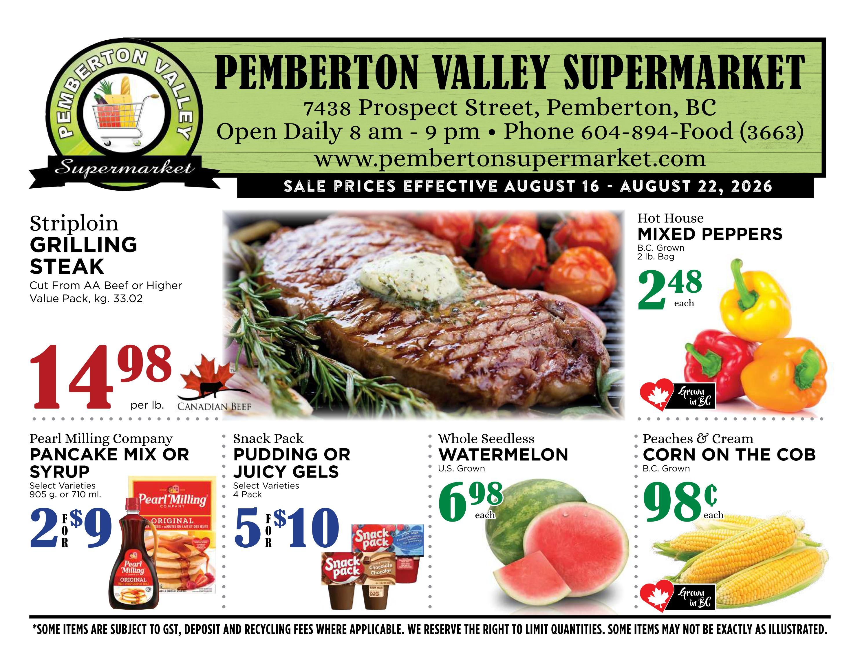 Pemberton Valley Supermarket Flyer August 16 to 22