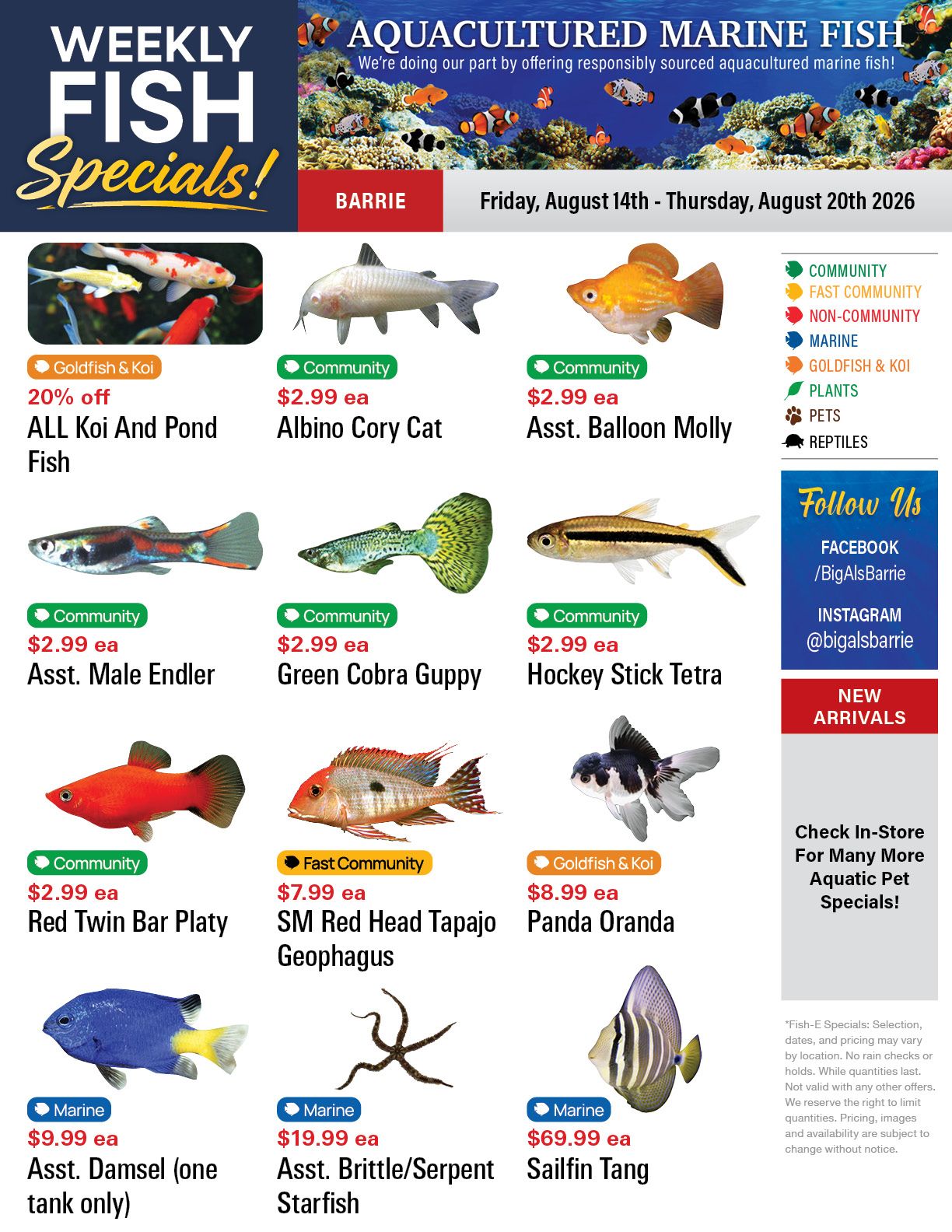 Big Al's (Barrie) Weekly Specials August 14 to 20
