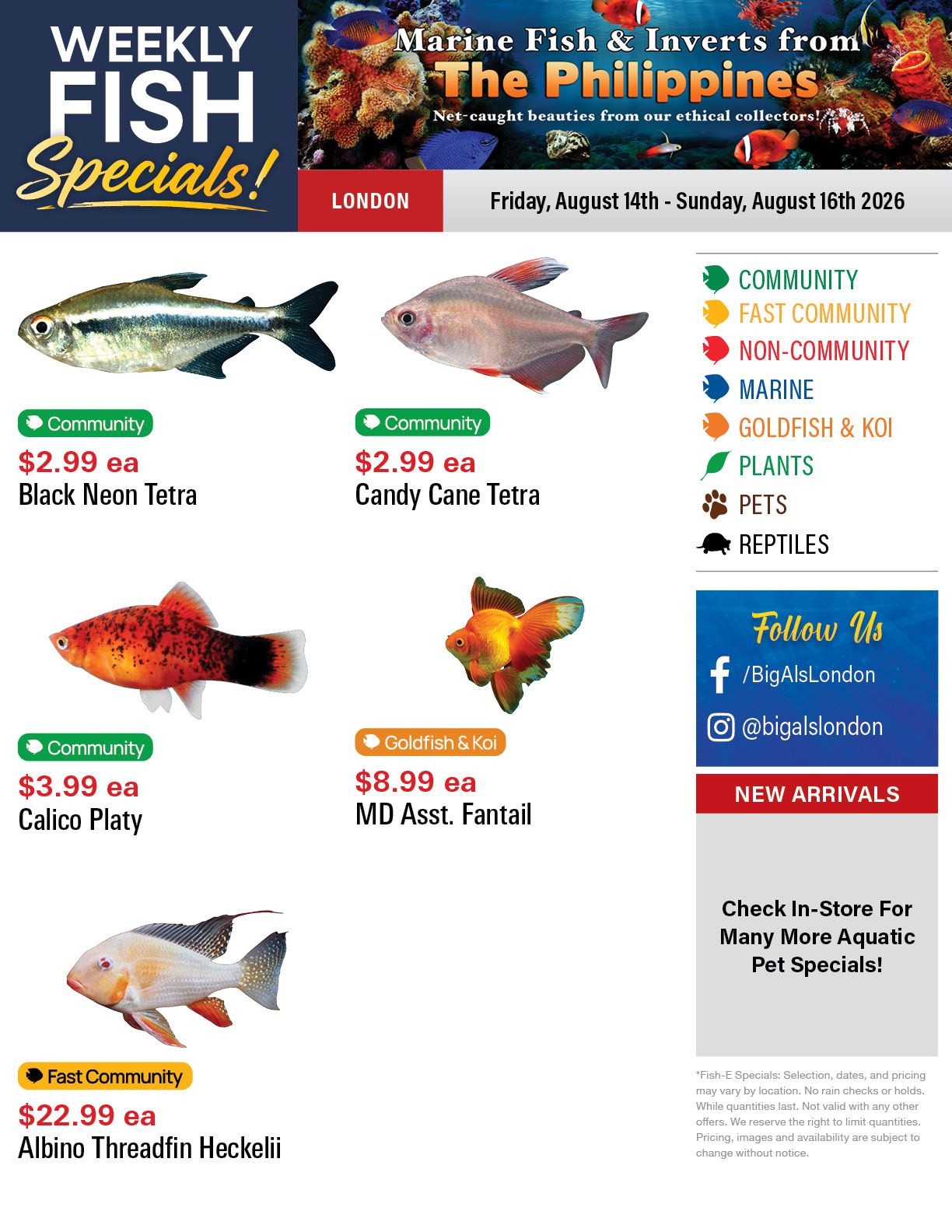 Big Al's (London) Weekend Specials August 14 to 17
