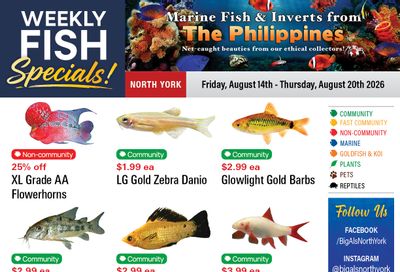 Big Al's (North York) Weekly Specials August 14 to 20