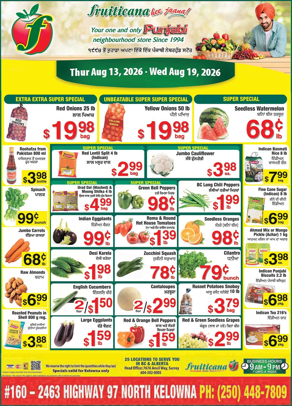 Fruiticana (Kelowna) Flyer August 13 to 19