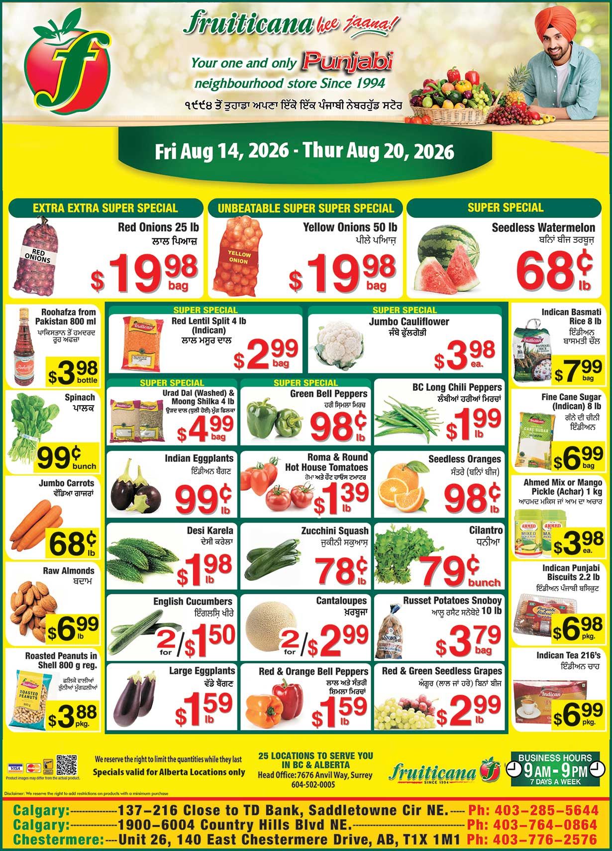 Fruiticana (Calgary) Flyer August 14 to 20