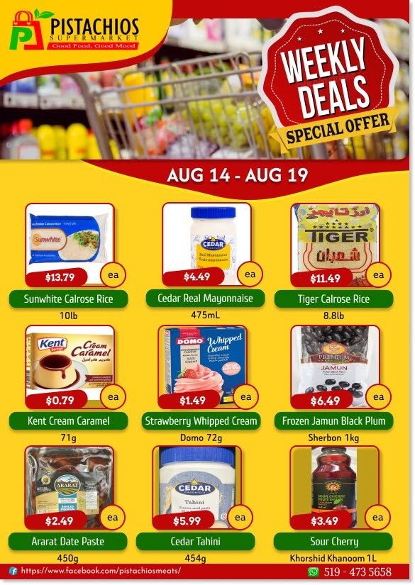 Pistachios Supermarket Flyer August 14 to 19