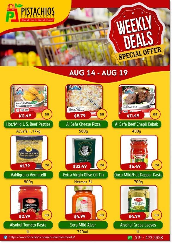 Pistachios Supermarket Flyer August 14 to 19