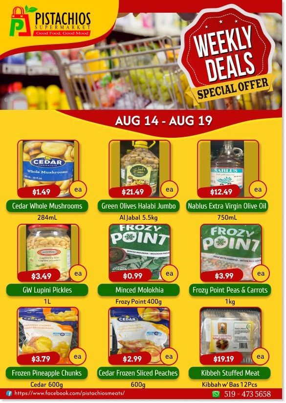 Pistachios Supermarket Flyer August 14 to 19