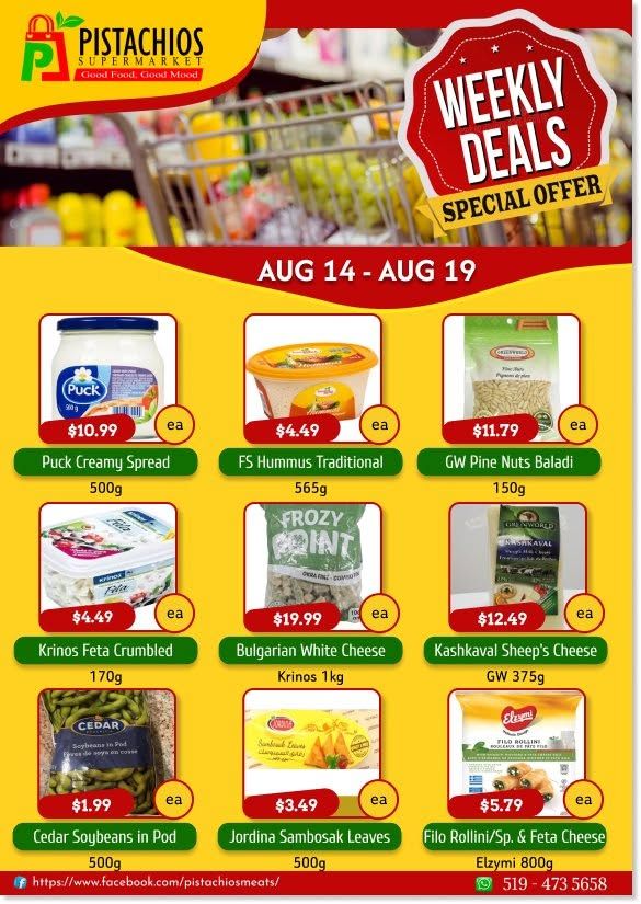 Pistachios Supermarket Flyer August 14 to 19